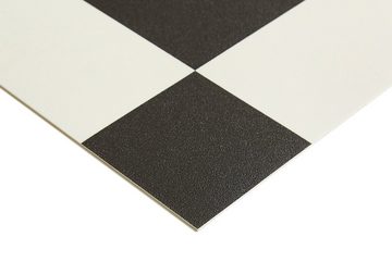 Andiamo Vinylboden Schachbrett Scharz-Weiß, PVC Bodenbelag Meterware 2 m breit, Fliesenoptik, Stärke 2,8 mm