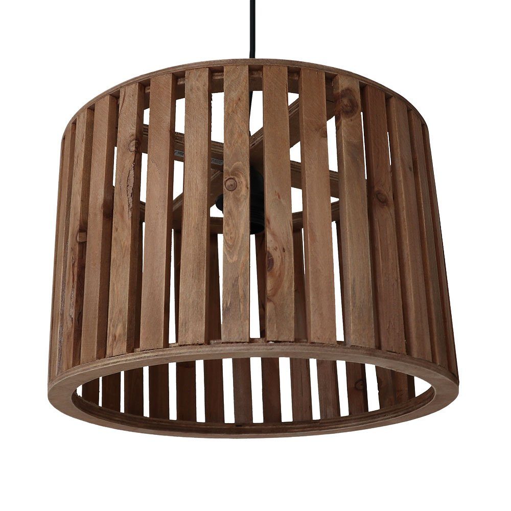 Deckenlampe D35cm WEST COAST Grafelstein Hängeleuchte mit braun Holzstreben aus Holz