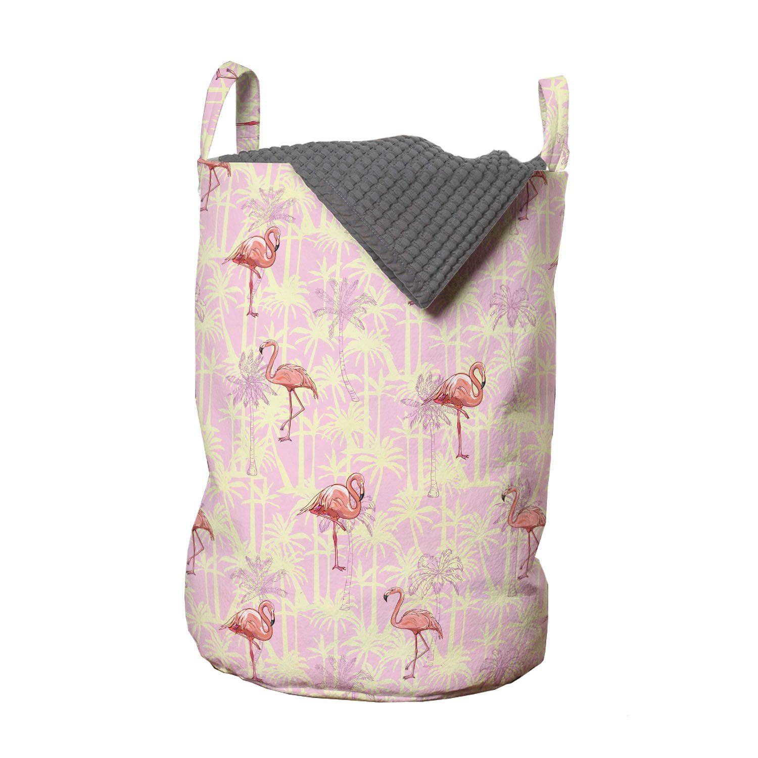 Vogel mit Wäschesäckchen Flamingo Kordelzugverschluss Waschsalons, für Tropisch Wäschekorb Hohe Griffen Abakuhaus