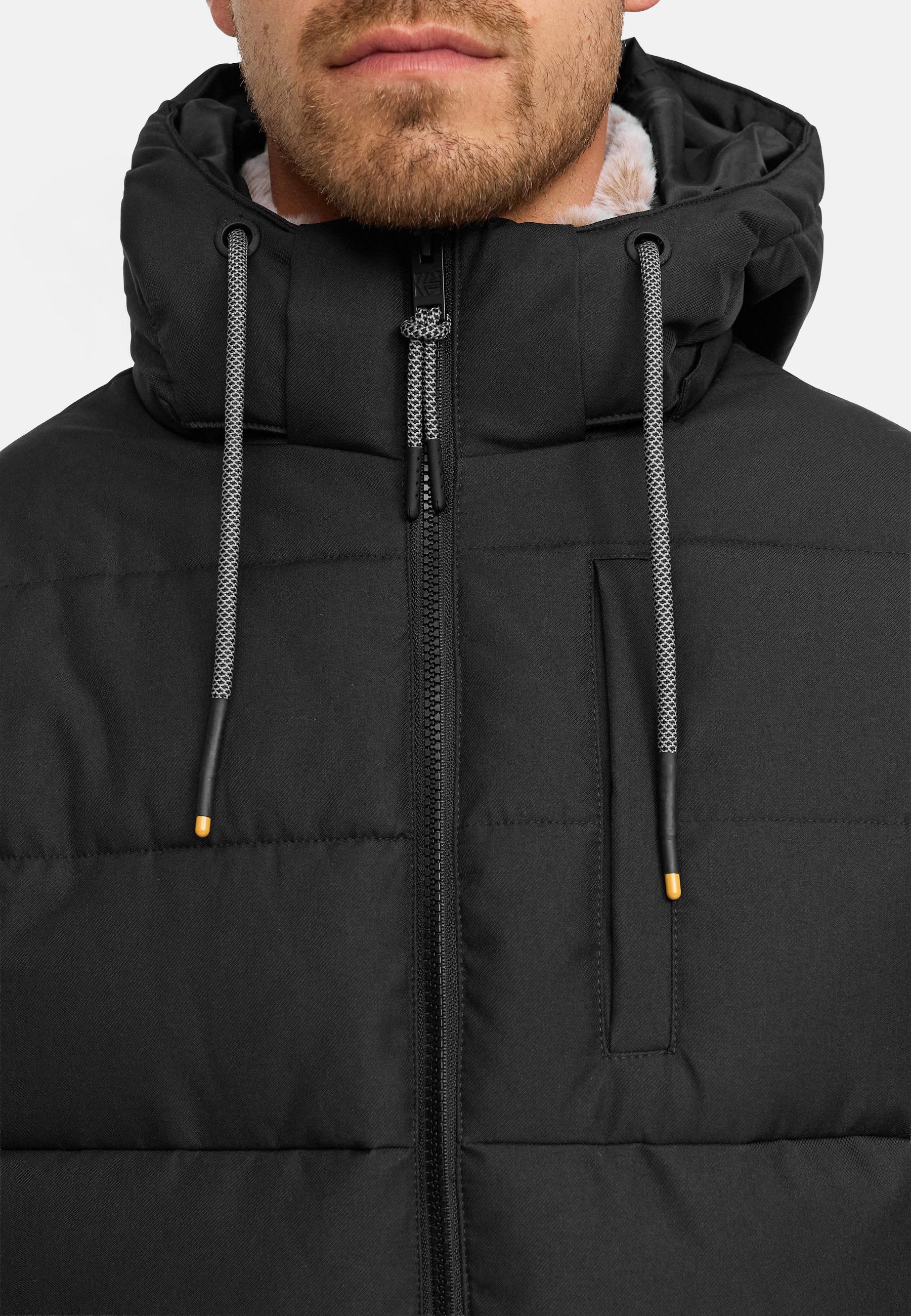 Indicode Winterjacke Herren INHebero Jacke Winter Herrenjacke Wattierte Steppjacke mit Kapuze und Reißverschluss
