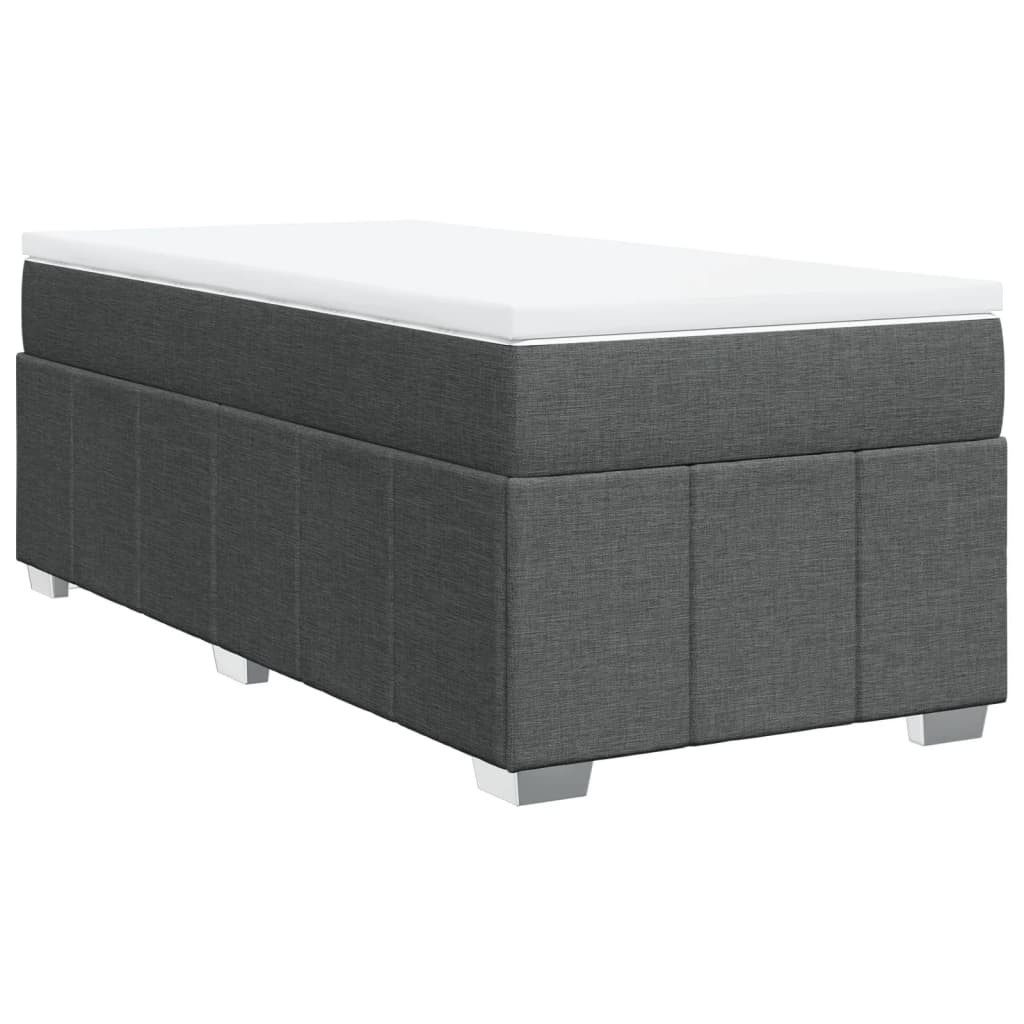 vidaXL Bett Boxspringbett mit Matratze Dunkelgrau günstig online kaufen