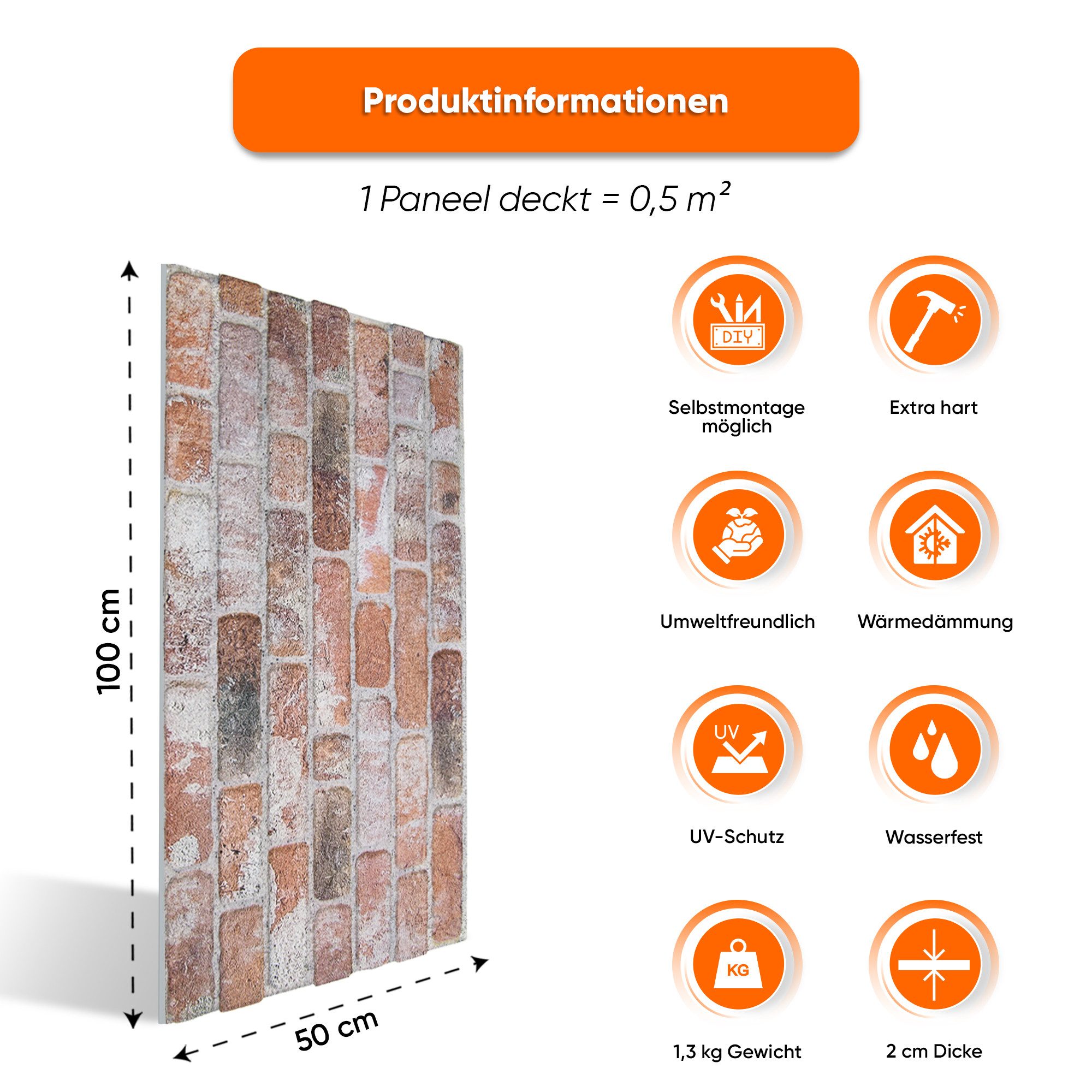 IZODEKOR 3D Wandpaneel IZODEKOR Wandverkleidung Steinoptik Styropor 3D Wandpaneele, 3D Optik, wasserfest, einfache Selbstmontage