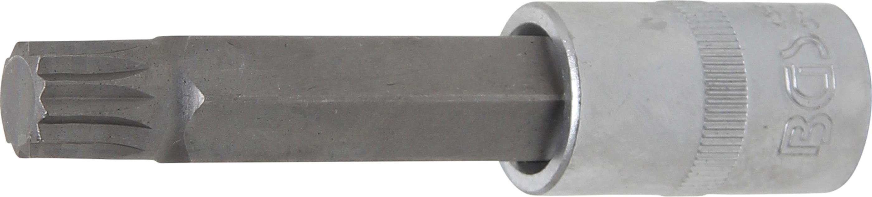 BGS technic Bit-Schraubendreher Bit-Einsatz, Länge 100 mm, Antrieb Innenvierkant 12,5 mm (1/2), Innenvielzahn (für XZN) M14