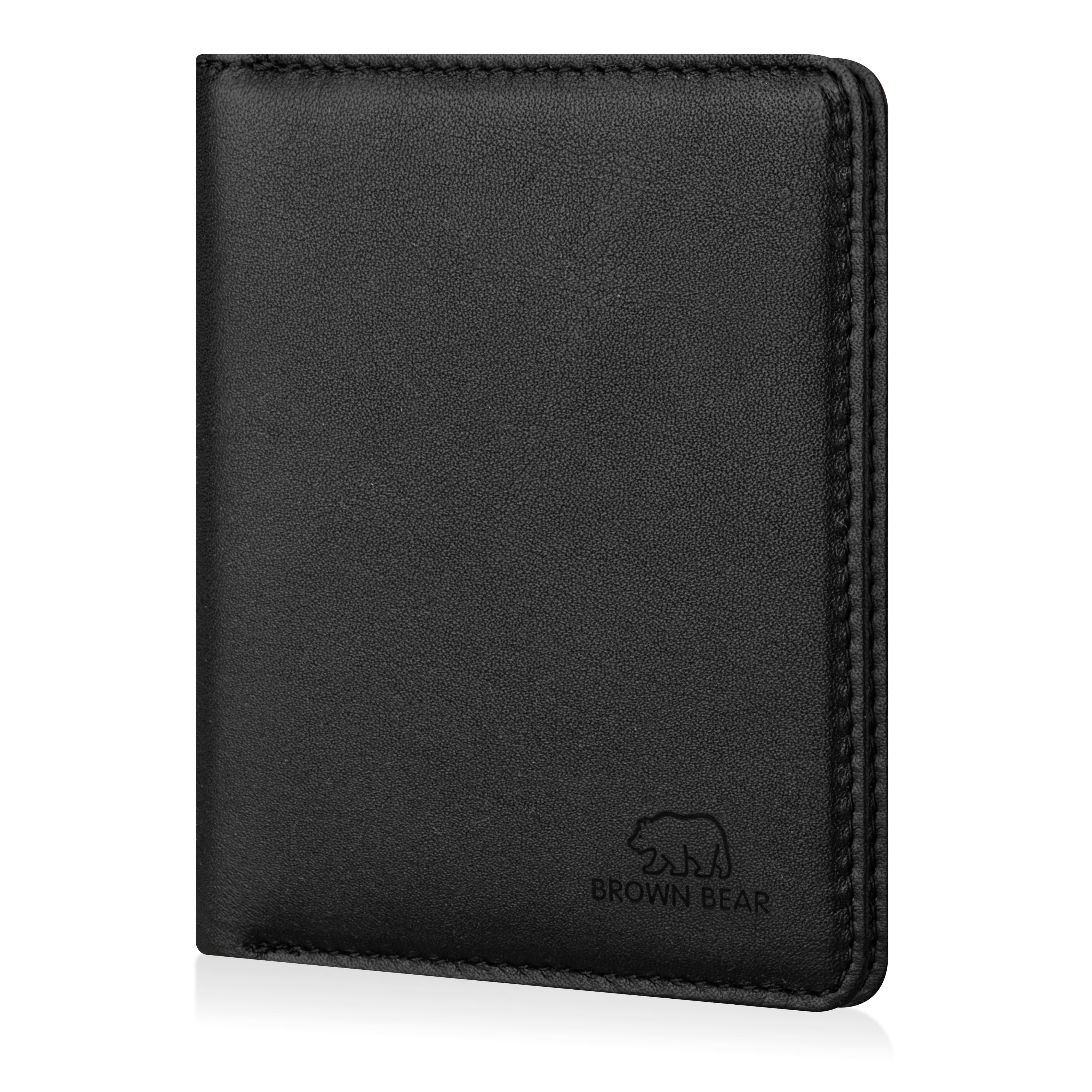 Brown Bear Geldbörse Classic 8015 mit 9 Kartenfächern und RFID-Schutz, aus Echtleder Farbe Schwarz Nappa