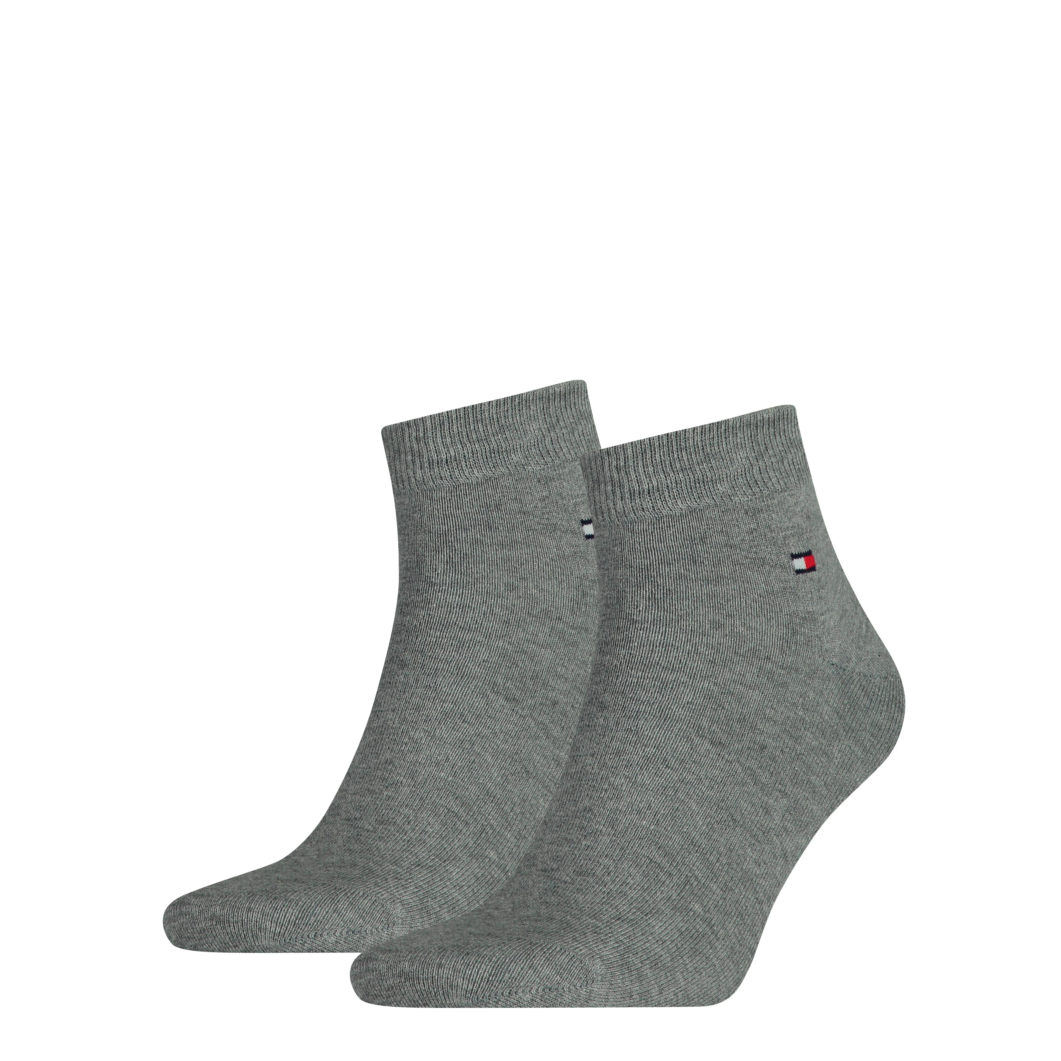 Tommy Hilfiger Kurzsocken TH MEN QUARTER 2P (2 Paar) weicher, elastischer Rippenbund, klassisches Tommy Hilfiger Logo