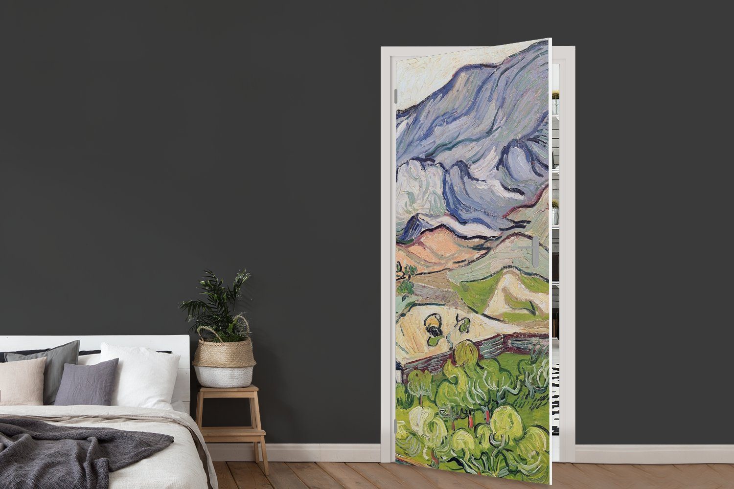 Matt, Alpen St), cm Tür, Vincent Türtapete (1 Die - bedruckt, Gogh, für MuchoWow van Türaufkleber, Fototapete 75x205