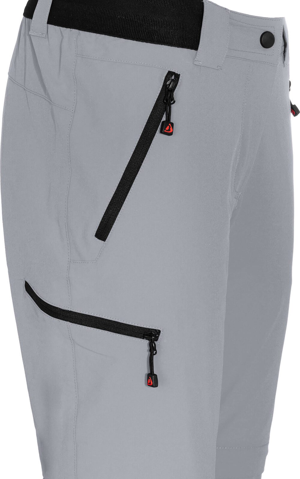 Bergson Outdoorhose VIDAA COMFORT Zipp Off (slim) Damen Wanderhose, leicht strapazierfähig, Normalgrößen, hellgrau