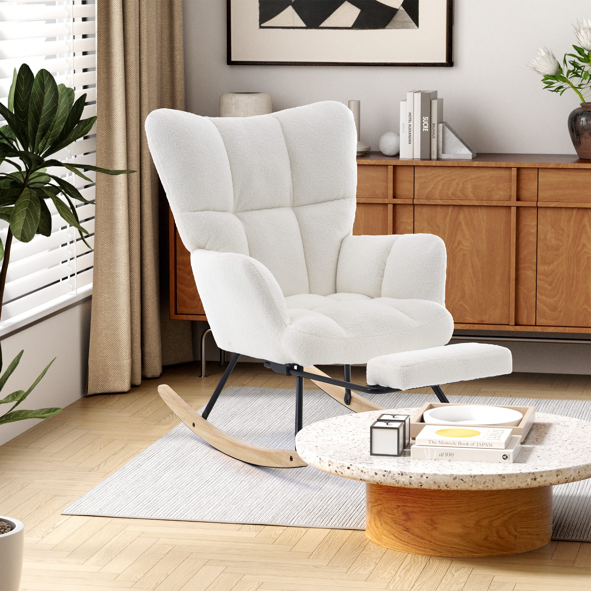 STILVORA Schaukelstuhl Schaukelsessel wohnzimmer verdickte Relaxsessel mit günstig online kaufen