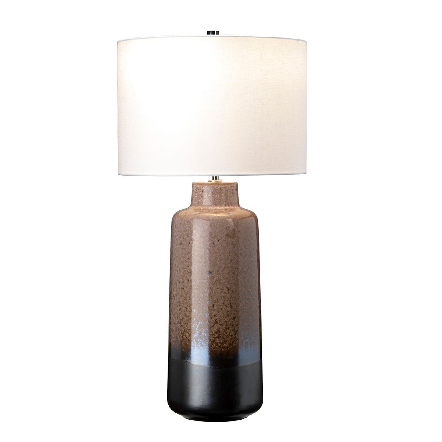 Licht-Erlebnisse Nachttischlampe MYNDIR, ohne Leuchtmittel, Nachttischleuchte E27 76 cm Creme Stoff Keramik Klassisch Beleuchtung