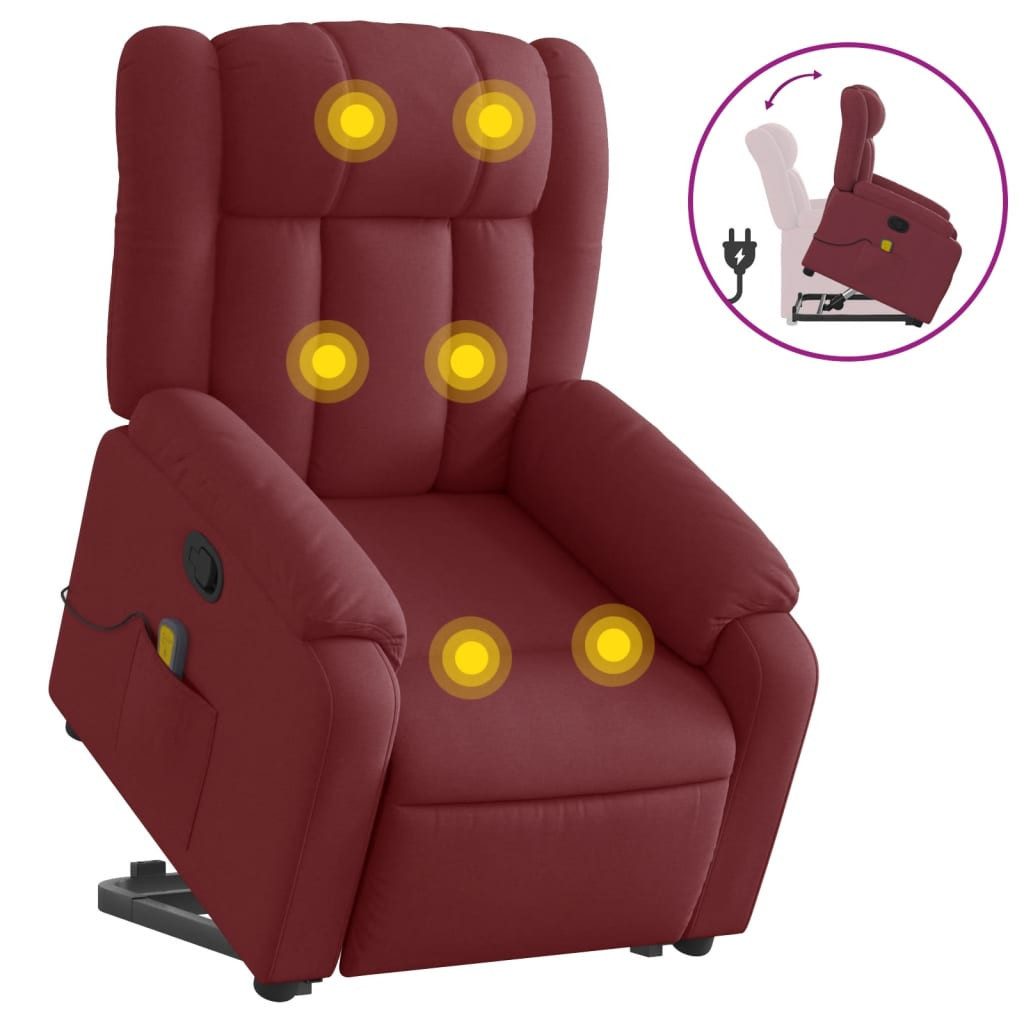 vidaXL Sessel Massagesessel mit Aufstehhilfe Weinrot günstig online kaufen
