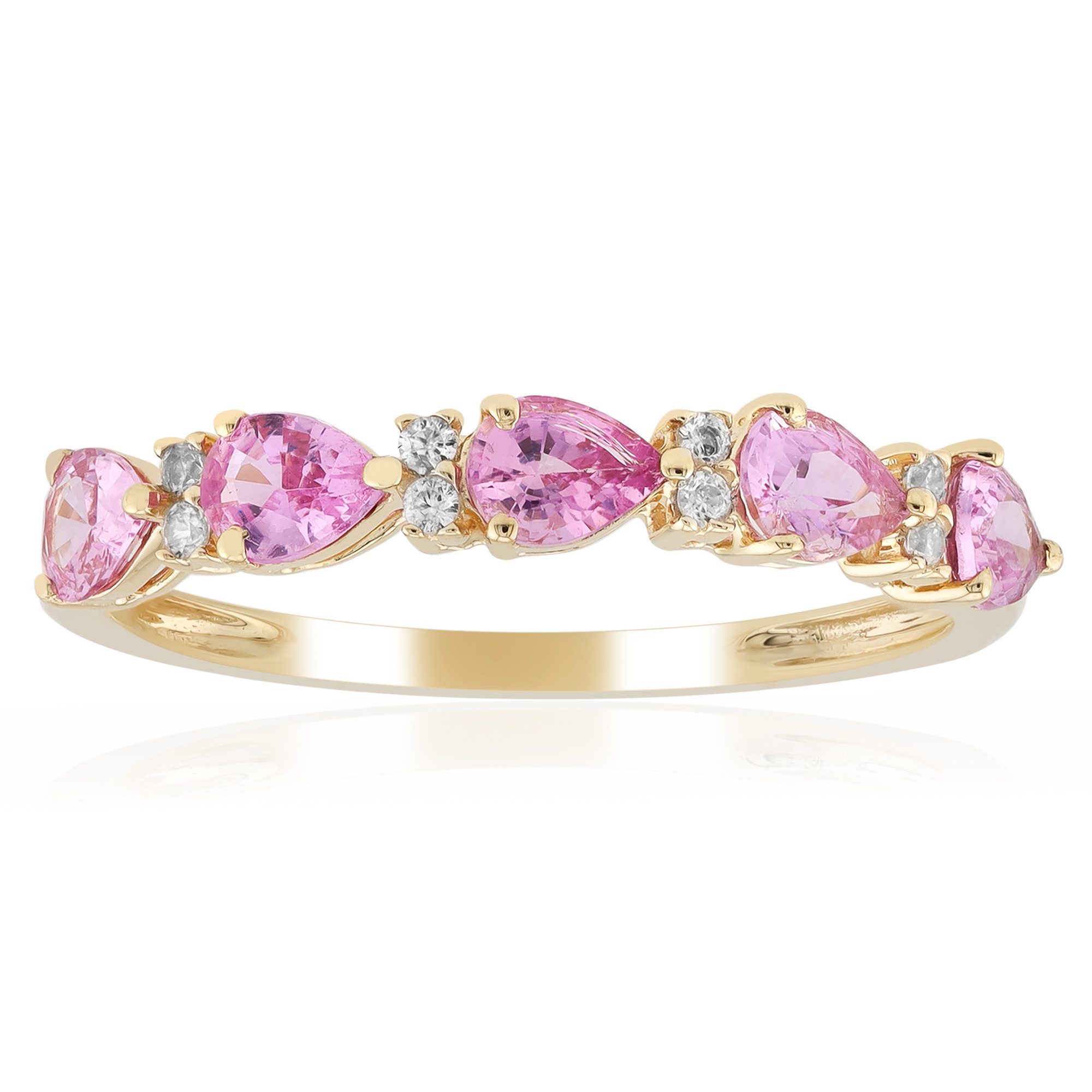 Cavill Goldring Cavill Damenring 0,81 ct pink Ceylon-Saphir, 375 Gold, Zirkon (1-tlg)