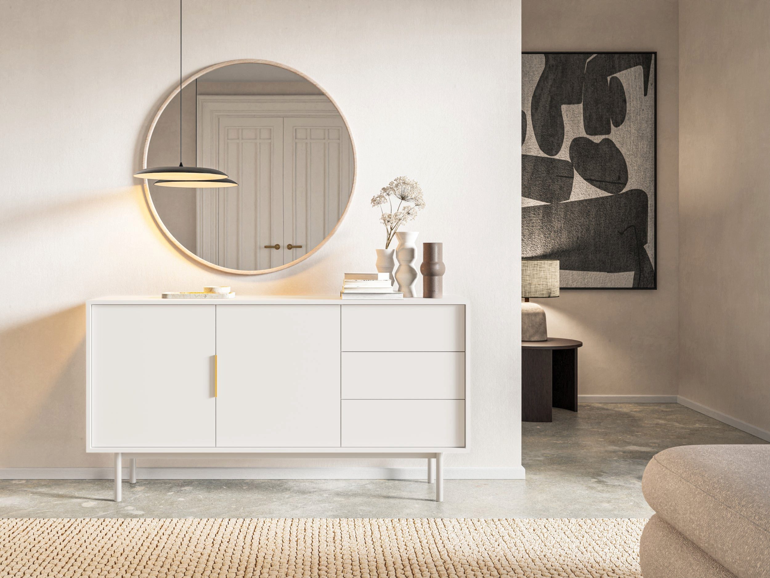Selsey Sideboard VIVIARO, 2-türig mit 3 Schubladen, 154 cm