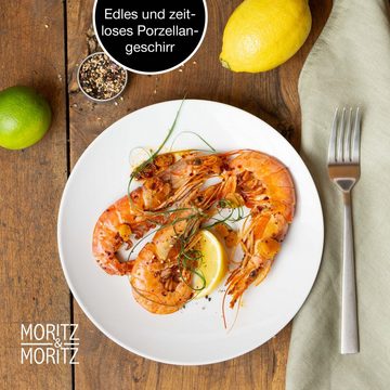 Moritz & Moritz Tafelservice BASIC Dessertteller Set (6-tlg), 6 Personen, für 6 Personen - spülmaschinen- und mikrowellengeeignet