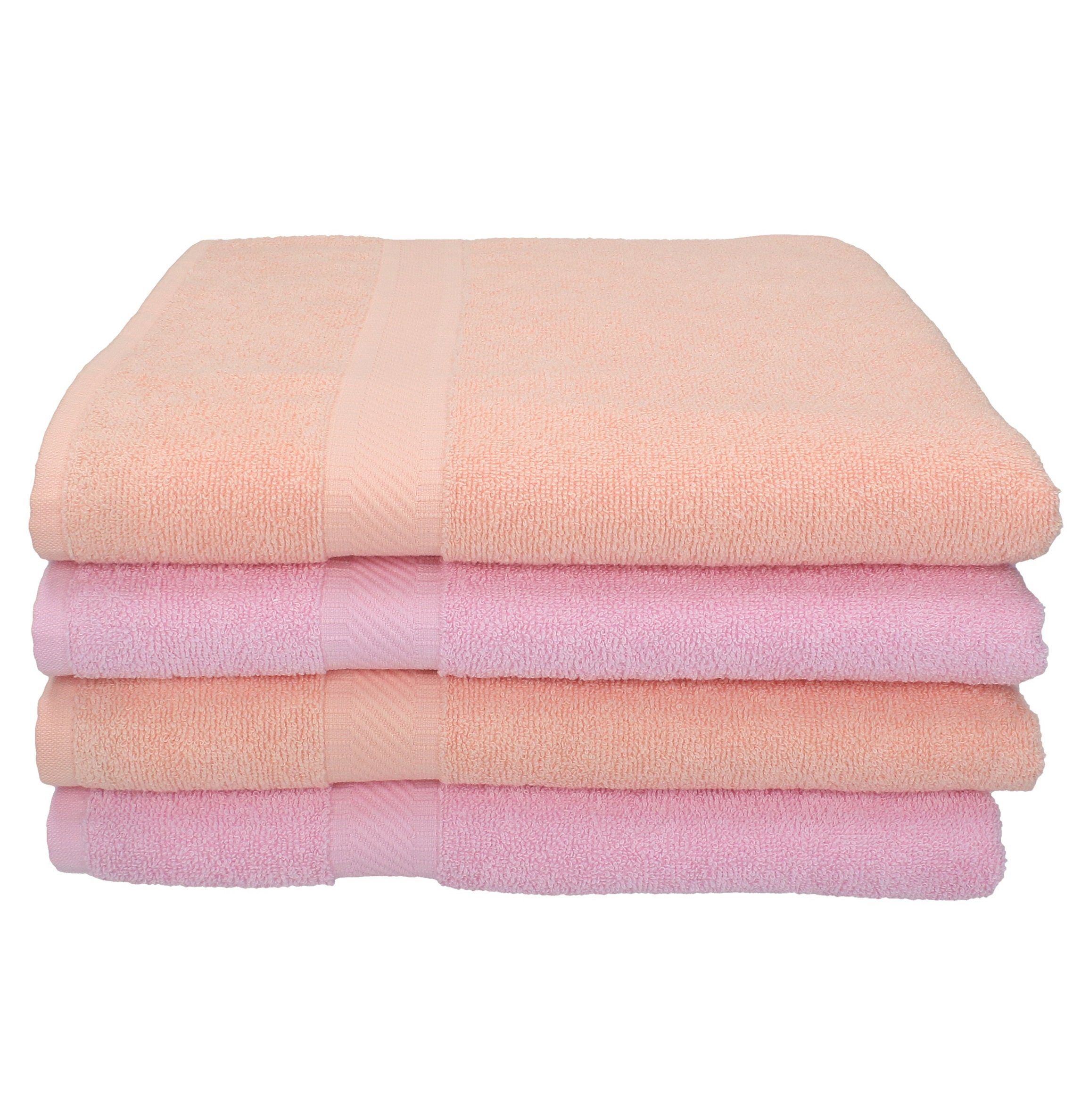 Baumwolle Palermo 4 x cm Set Stück Duschtücher Betz Duschtuch 100% Duschhandtuch Größe 70 rosé, Baumwolle und Farbe apricot Strandlaken 100% Duschtücher Badetuch 140