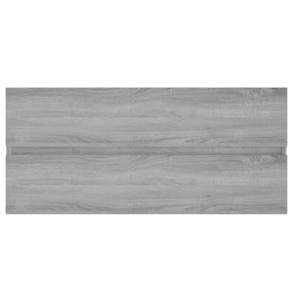 vidaXL Badezimmer-Set Waschbeckenunterschrank Grau Sonoma 100x38,5x45cm Holzwerkstoff, (1-St)