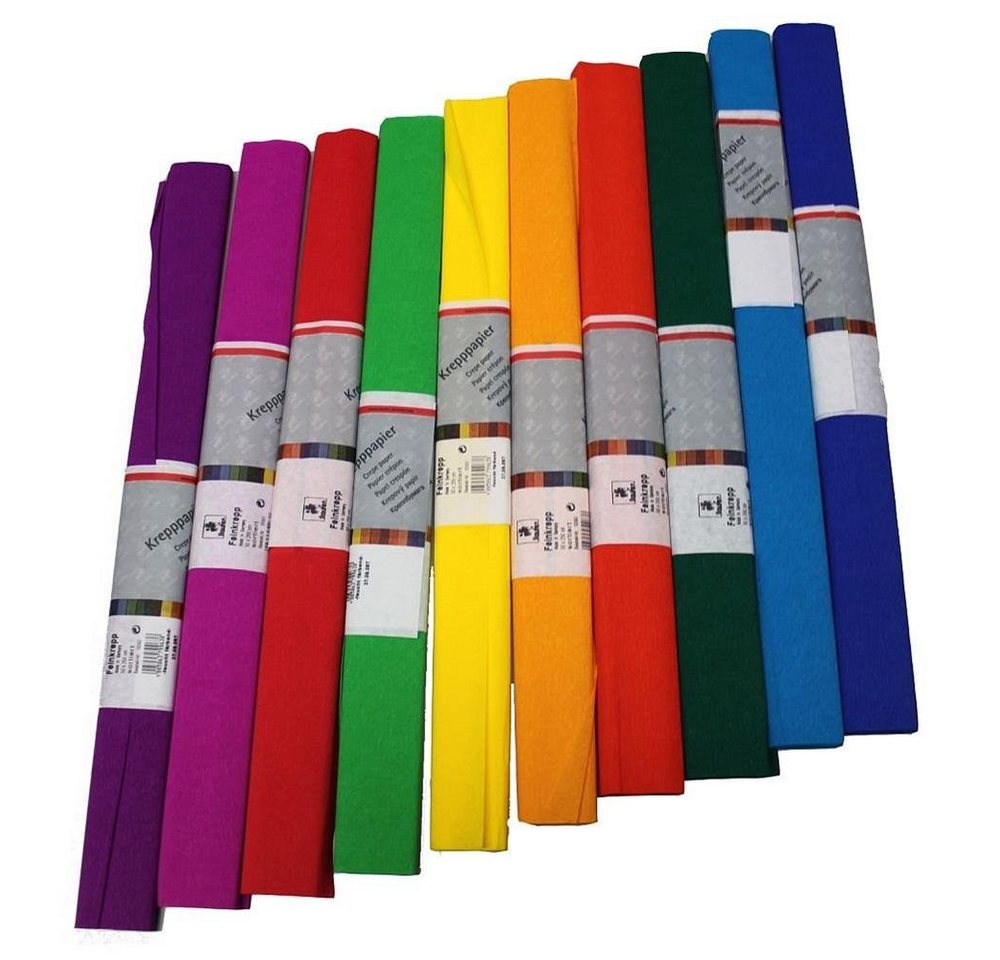 Werola Papierdekoration 617003, Krepppapier in verschiedenen Farben, 10 Rollen, 50 x 250 cm, Bastelpapier, Party-Dekoration, mehrfarbig