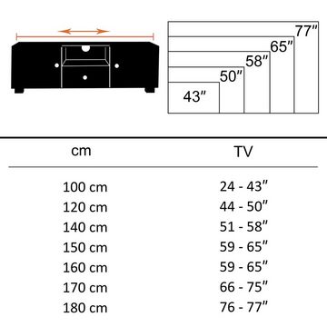 KADIMA DESIGN Lowboard Industrieller TV-Fernsehtisch aus Holz & Metall, 55 Zoll TVs