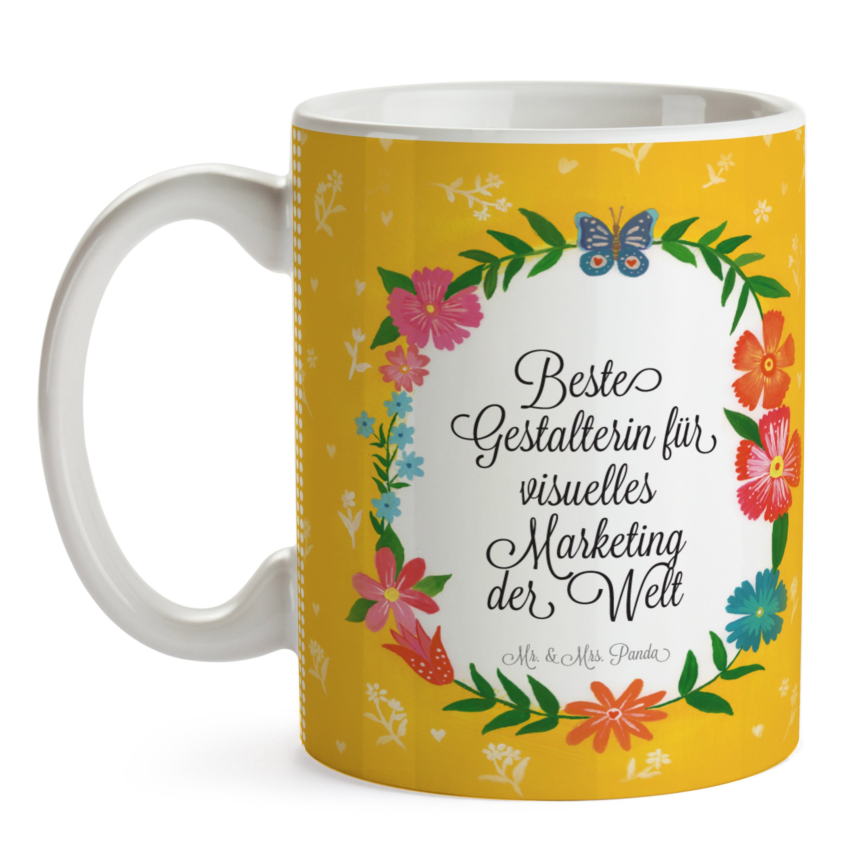 Tasse Keramik für Mr. & Tasse Motive, Panda visuelles Geschenk, Mrs. Marketing - Rente, Gestalterin
