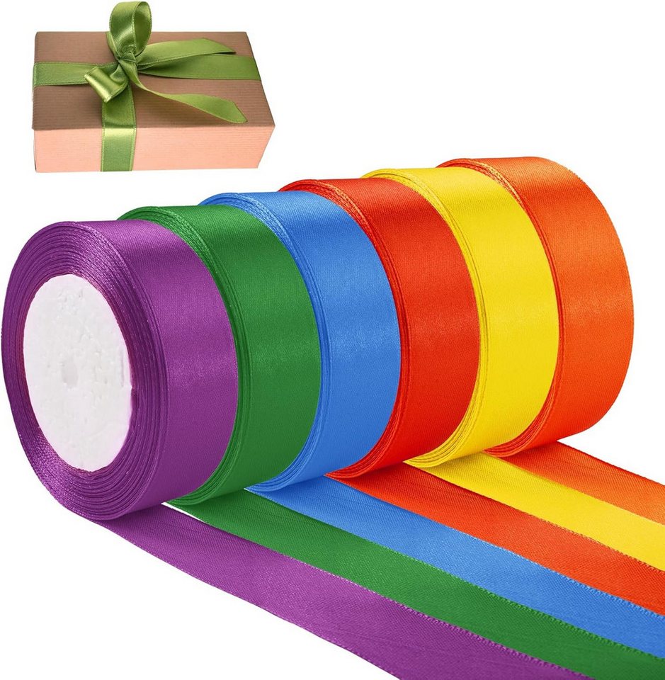 FELIXLEO Satinband Satin Geschenkband 6 Farben wetterfest Maibaum Deko