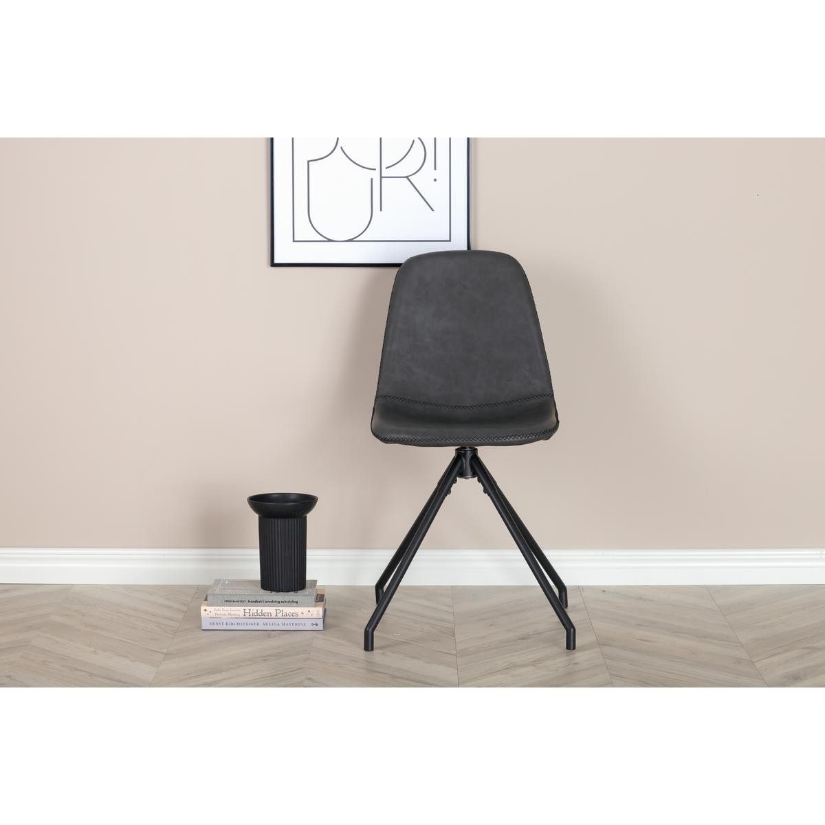 BOURGH Esszimmerstuhl POLAR 2er Set Esszimmerstühle - in modernem Design schwarz, drehbarer Stuhl