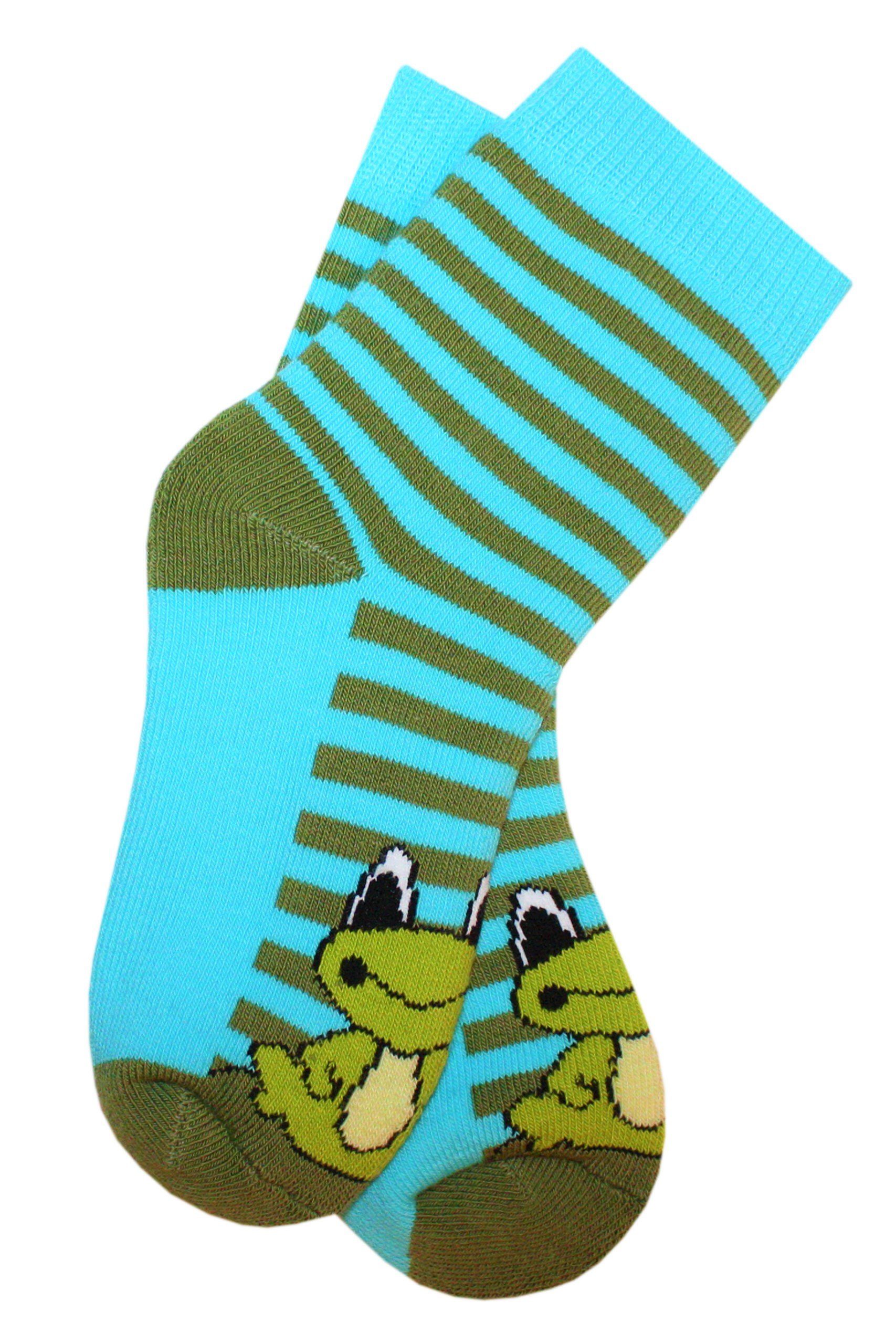 Kinder Jungen (Gr. 50 - 92) WERI SPEZIALS Strumpfhersteller GmbH Socken Kinder Plüsch Socken Thermo Voll Frottee Frosch mit Baum