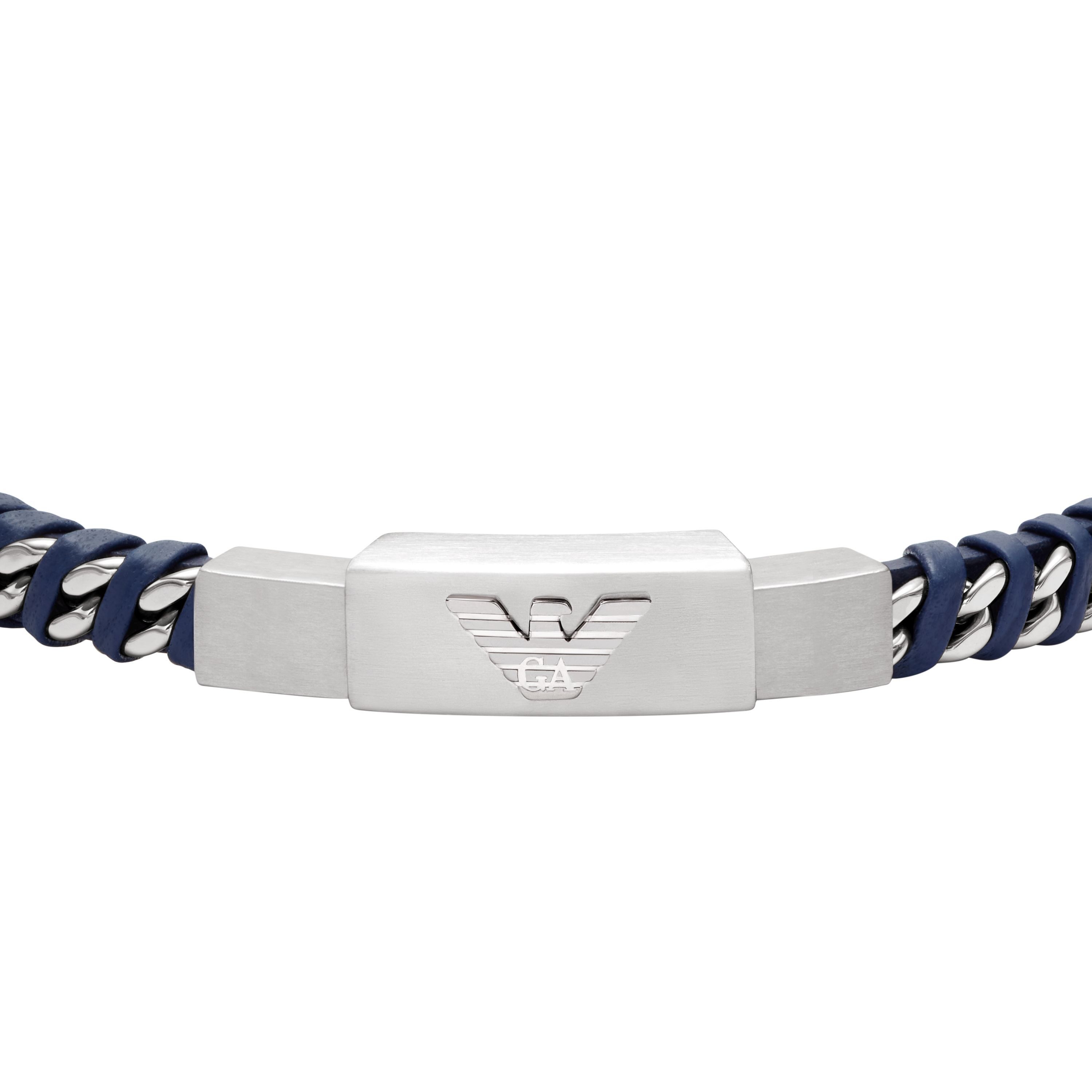 Emporio Armani Lederarmband Schmuck Geschenk Edelstahl, Leder