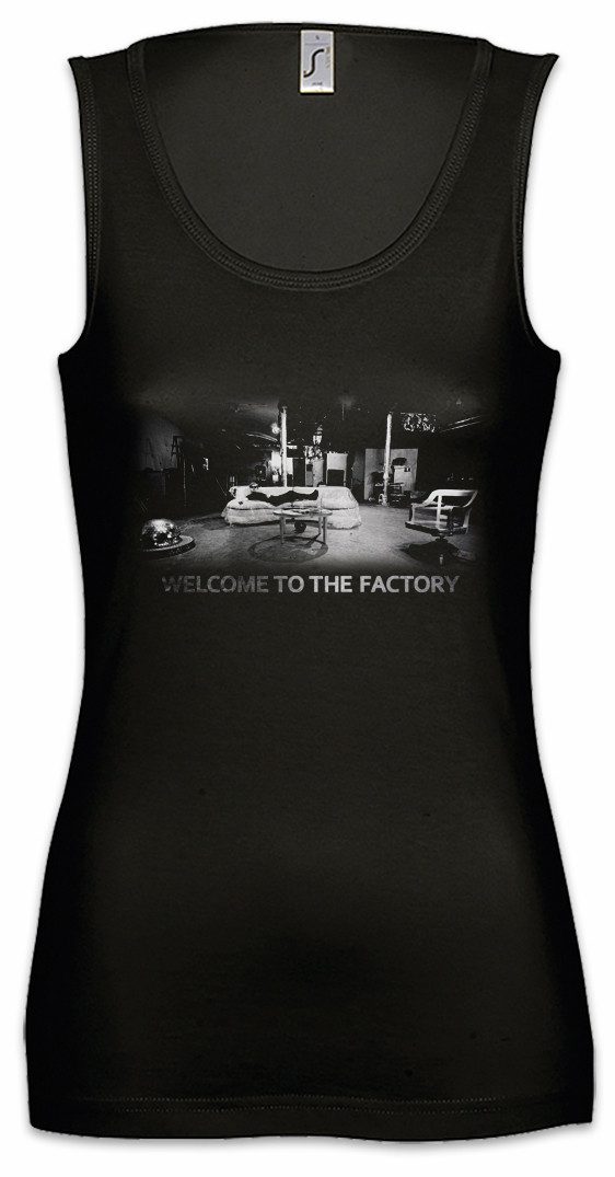 Urban Backwoods Tanktop Welcome To The Factory Ärmelloses Damen T-Shirt New York Andy Pop Art Velvet Lou Warhol NYC