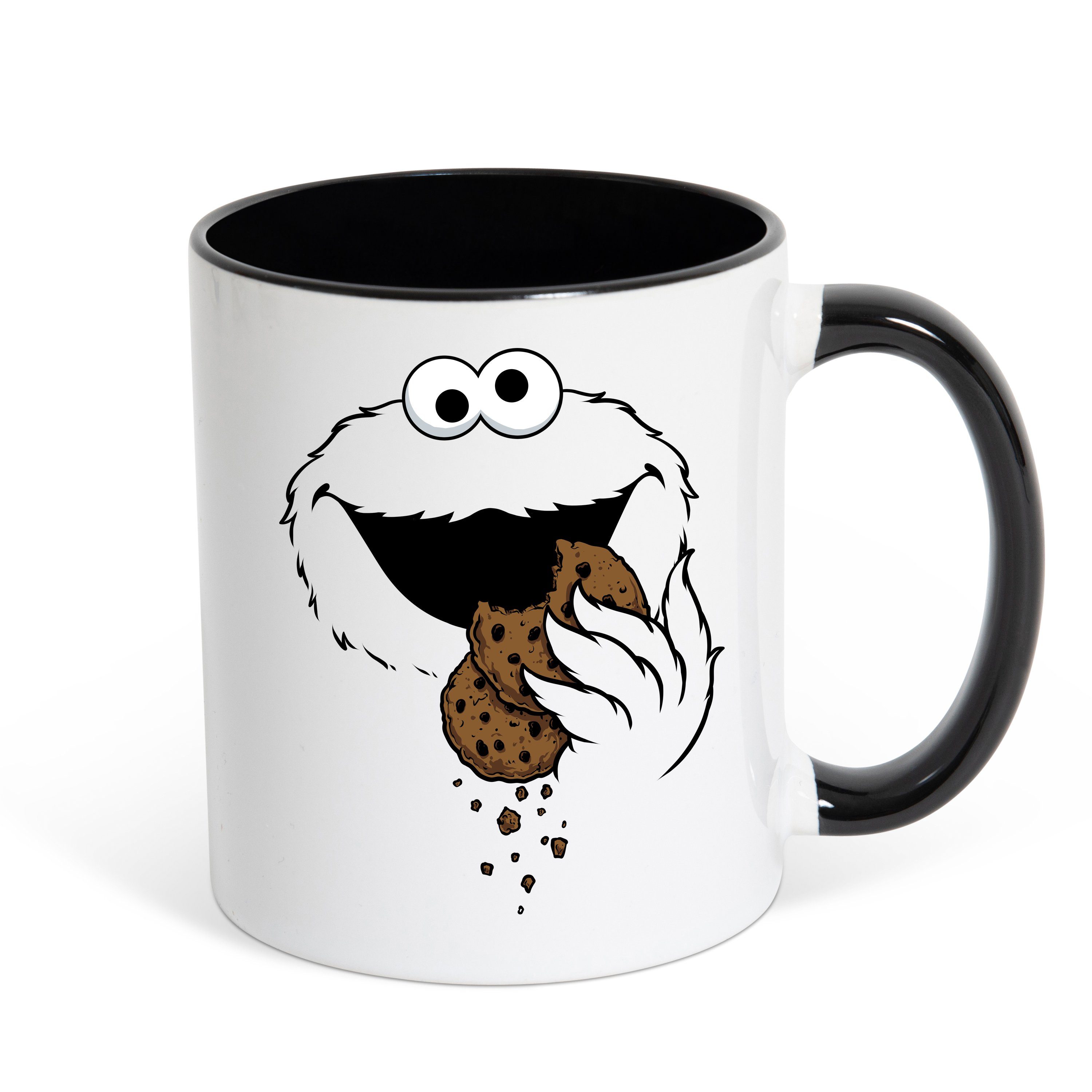 Youth Designz Tasse Kekse-Monster Tasse, trendigem Keramik, mit Print Weiß/Schwarz