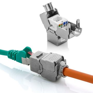 deleyCON deleyCON 3x Keystone Dose Netzwerkdose mit 6x CAT 6a Keystone Jack Netzwerk-Adapter