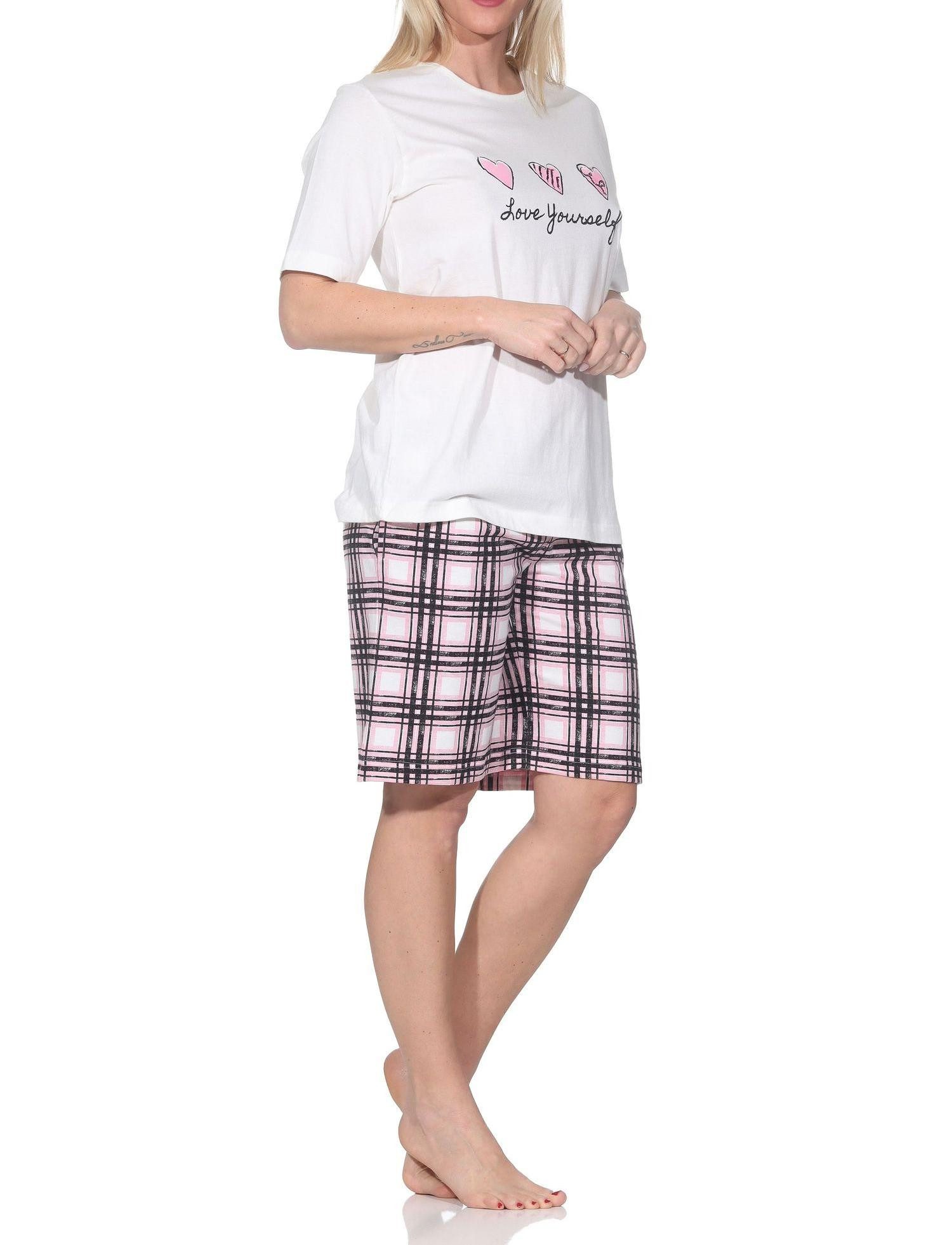 Normann Pyjama Normann Damen Schlafanzug kurzarm Shorty Karohose - auch in Übergröße – Bild 3 von 5