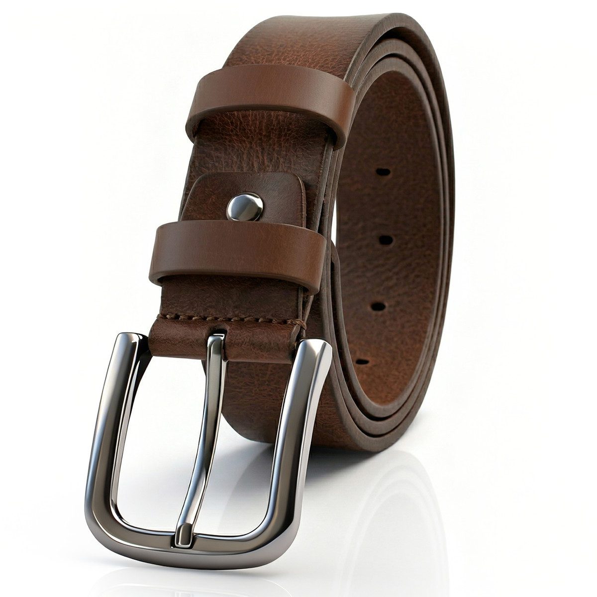 herémood Ledergürtel Gürtel Herren 4cm breit Ledergürtel Jeans Premium Geschenke für Männer (100 % Echtleder Gürtel handgefertigt, hochwertig verarbeitet, kürzbar, 1-St., Braun 135 cm – 4 cm breit – echtes, robustes Büffelleder, langlebig) Brauner Gürtel Herren – robust & edel, ideales Herrengeschenk