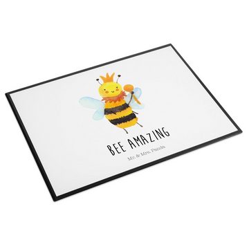 Mr. & Mrs. Panda Schreibtischunterlage Biene König - Weiß - Geschenk, Schreibunterlage, Hummel, Wespe, Schre, (1 tlg)