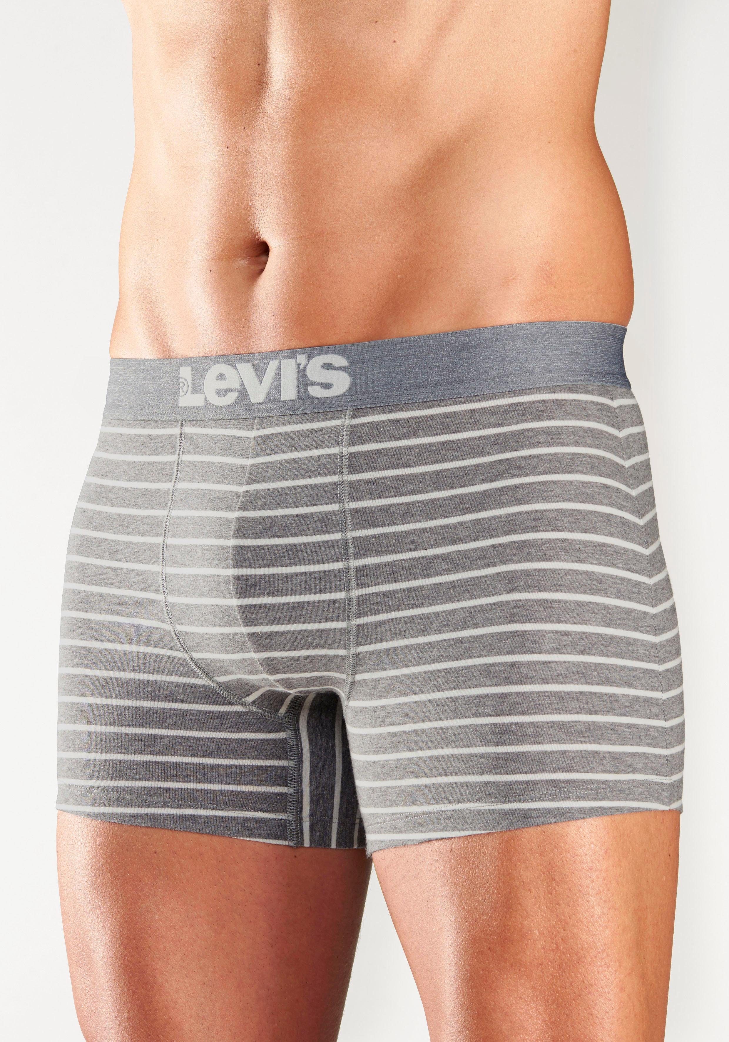 und (Packung, Levi's® grau-meliert, Uni Streifen 2-St) gestreift Boxer