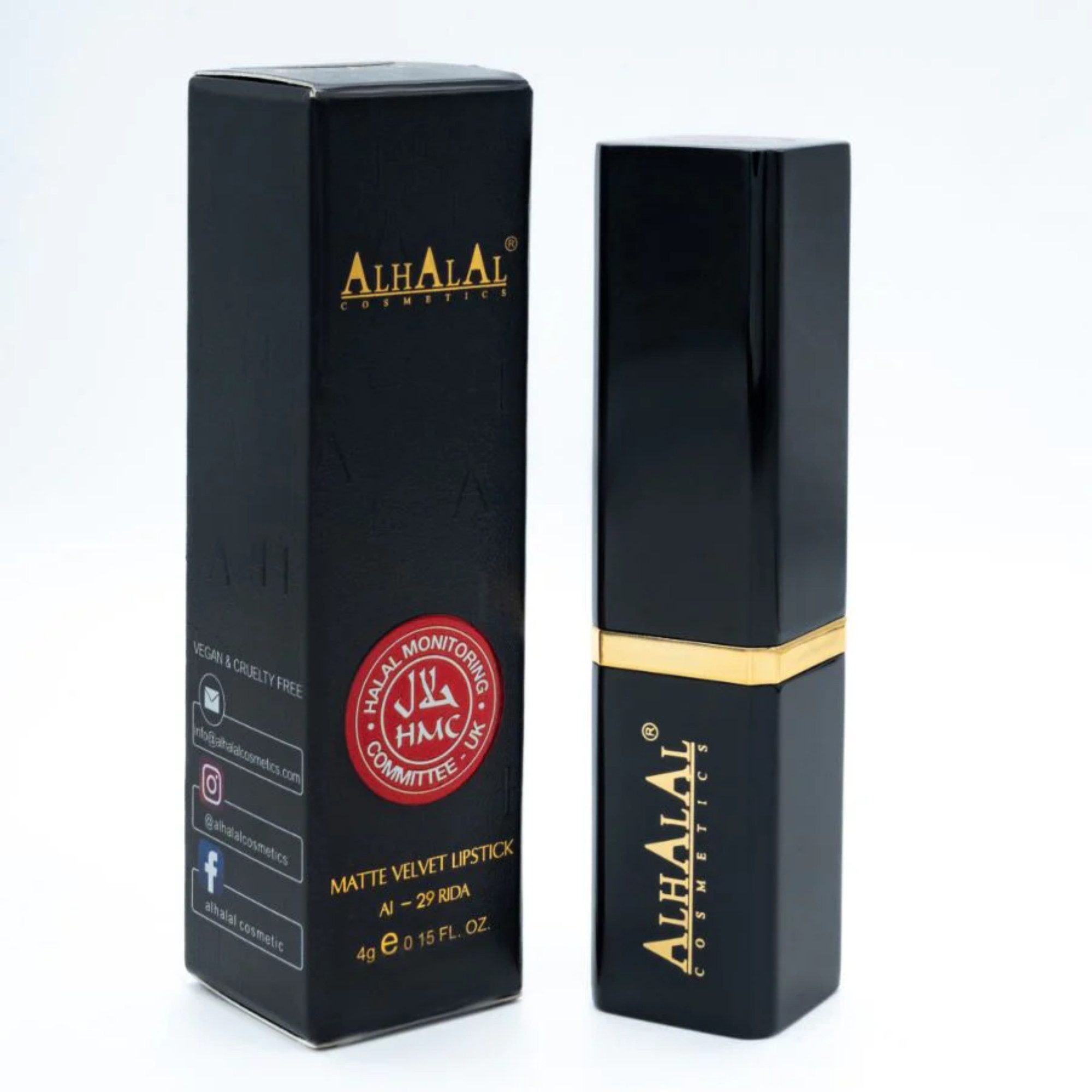 Alhalal Cosmetics Ltd. Lippenstift AL-29 Rida Lippenstift – Ruby Rot Boom, Matt, vegan, alkoholfrei & HMC-zertifiziert