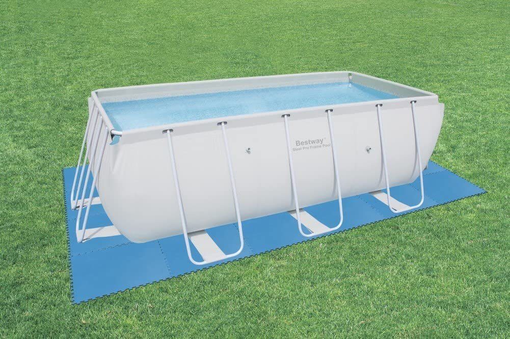 BESTWAY Bodenschutzplane Bestway Pool Bodenschutzmatte - 9er Set / 50 x 50, Puzzle Unterlage in blau