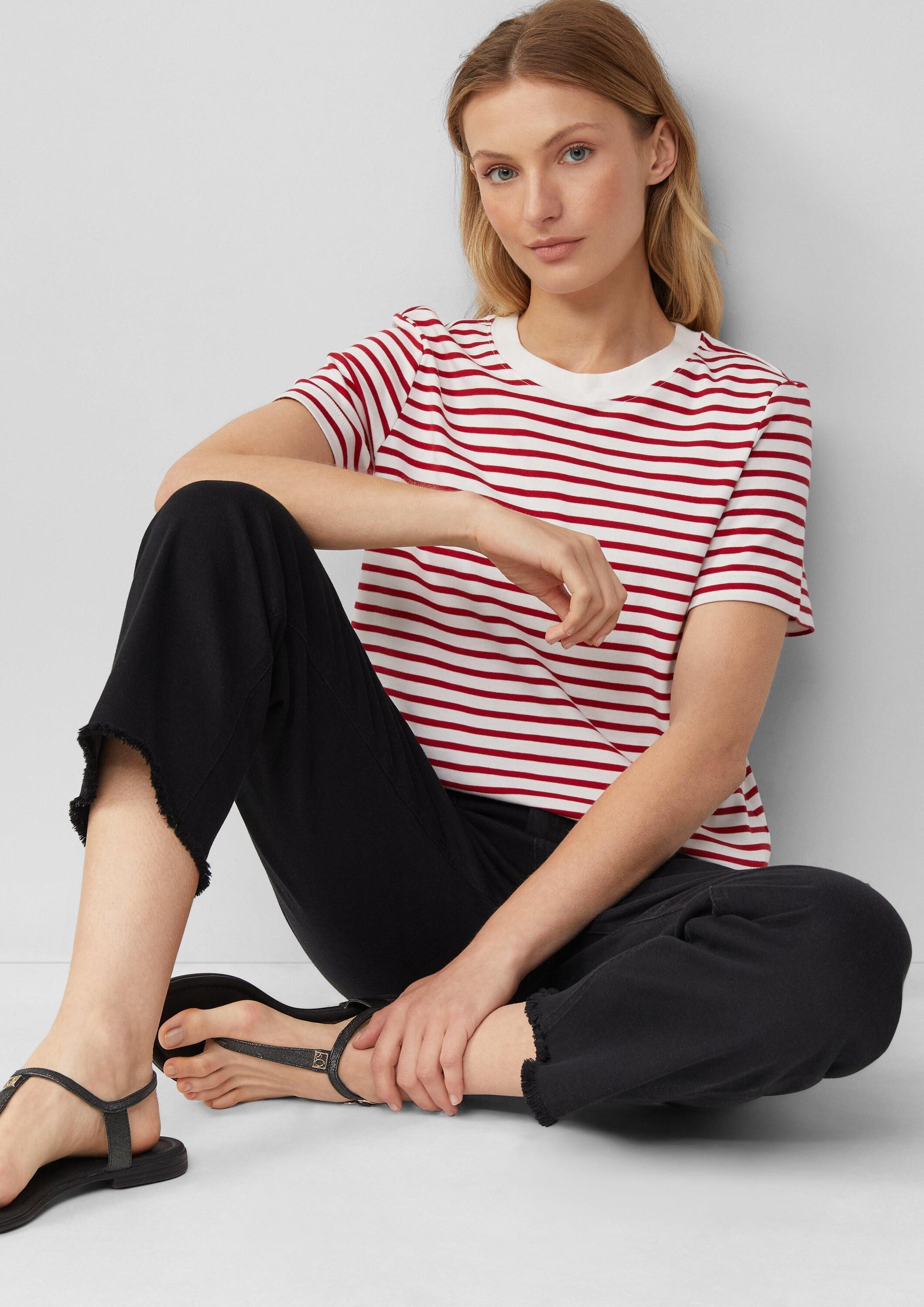 s.Oliver Kurzarmshirt T-Shirt Verkürztes T-Shirt aus Interlockjersey günstig online kaufen