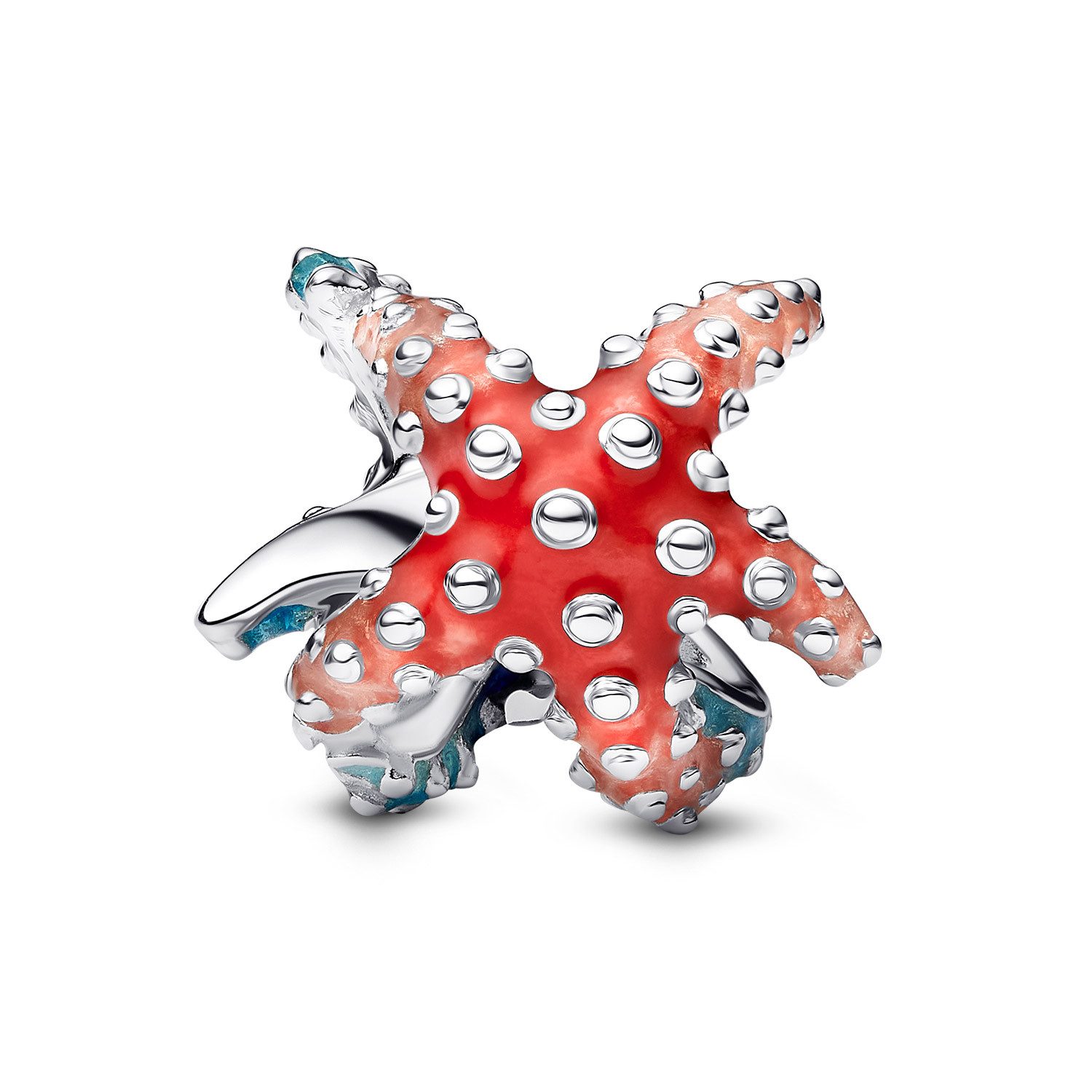 Pandora Kettenanhänger Mini-Charm Silber Bunter Seestern