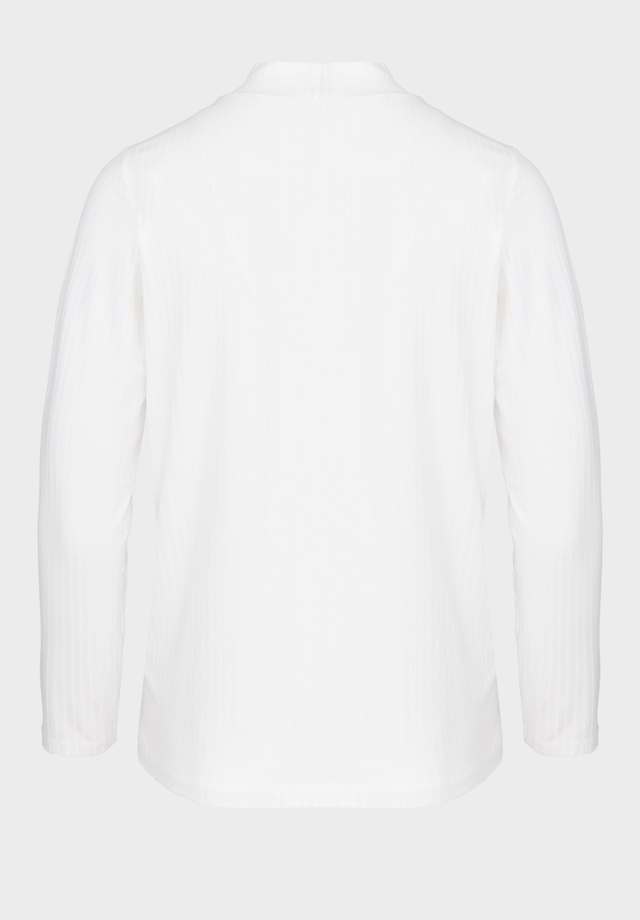 Trendfarben GRETA Langarmshirt creme in mit modernem Turtle-Neck bianca coolen