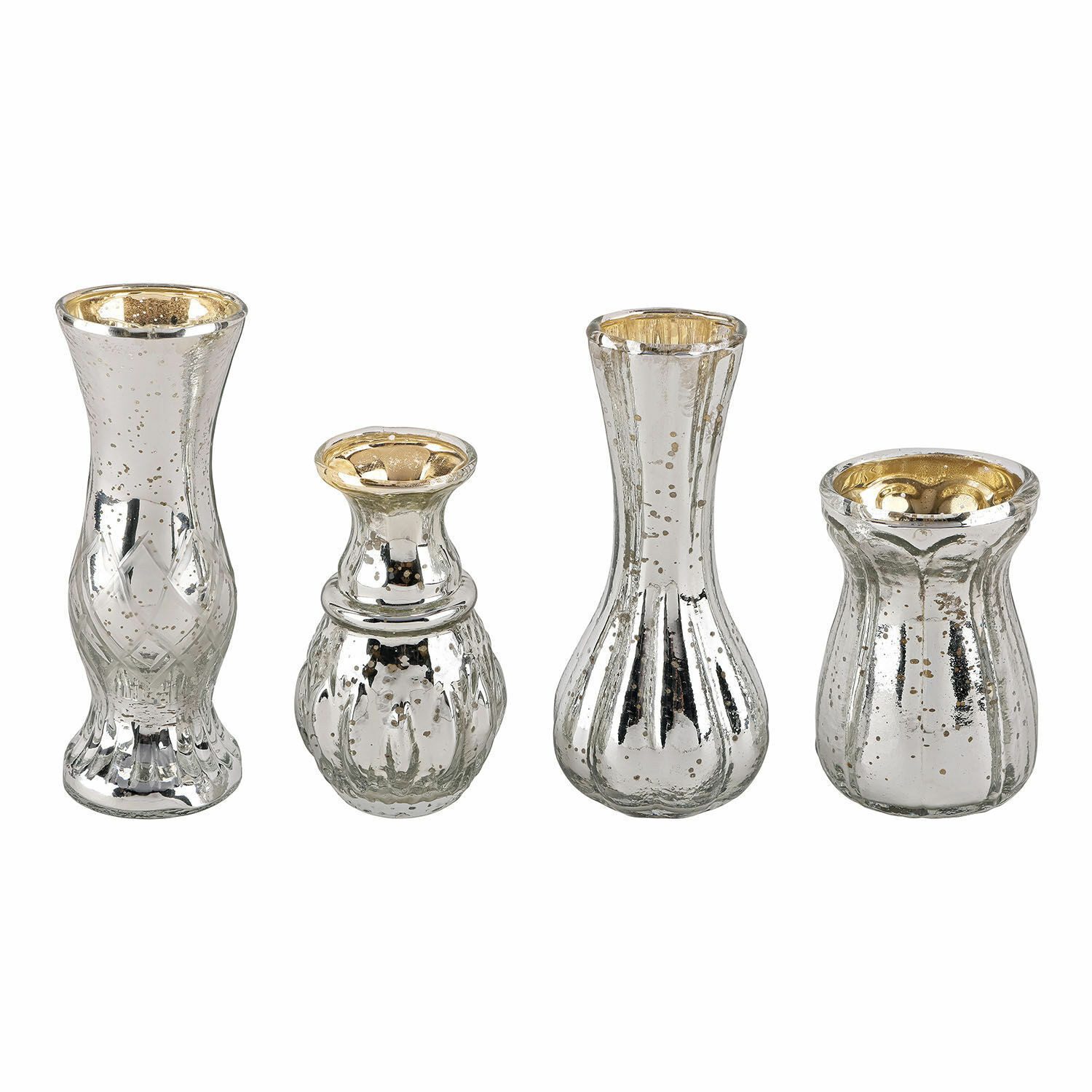 Mirabeau Tischvase Deko-Vase 4er Set Maelie antiksilber