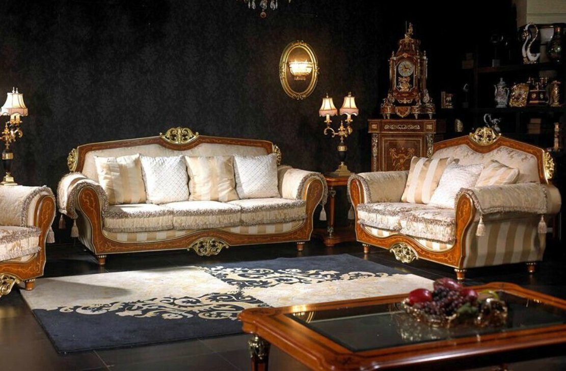 Sofagarnitur Sofa Sofa, Barock 3+2 Klassische Couch Stil Rokoko Antik JVmoebel