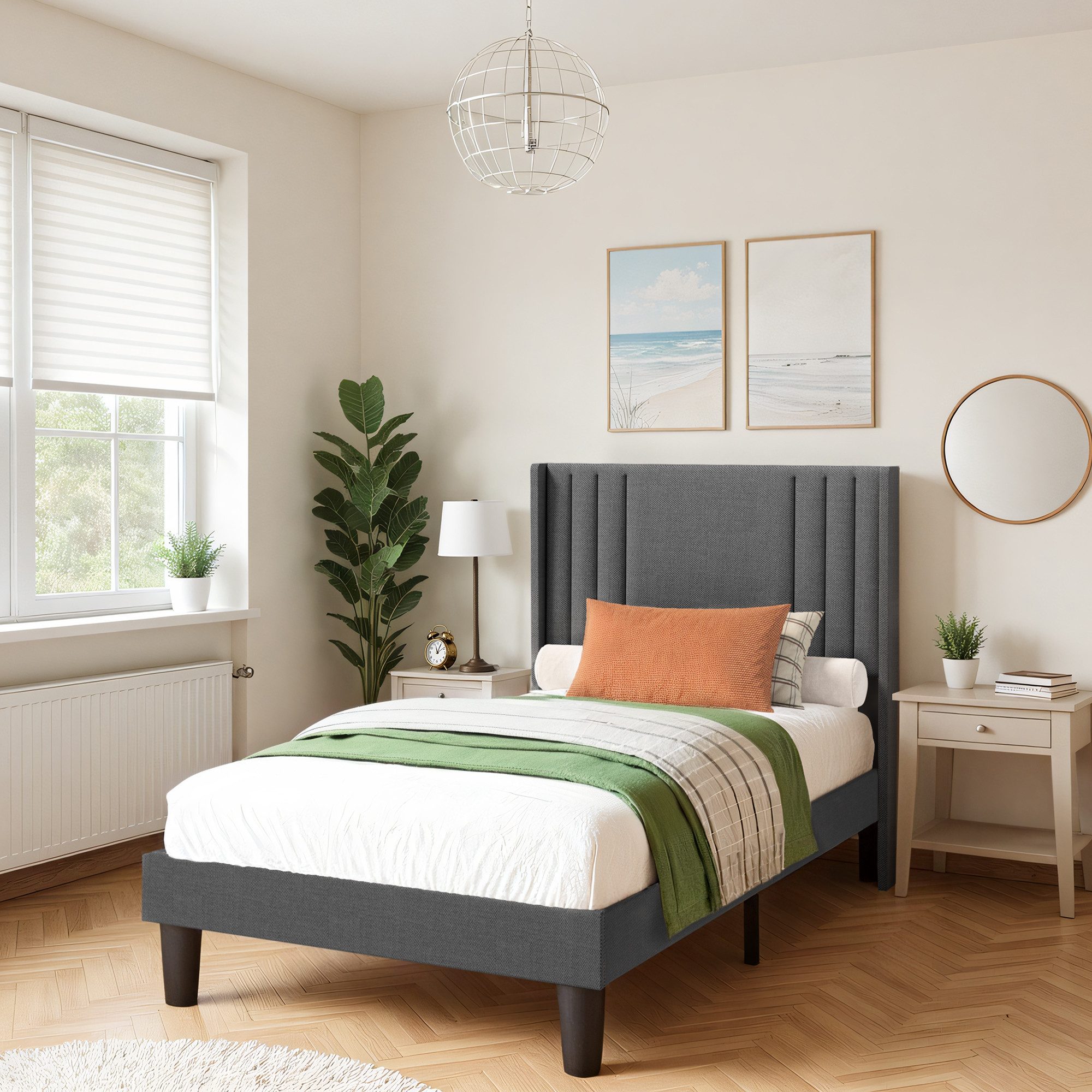 Bealife Bettgestell mit Kopfteil, 90/120/140/160/180x200cm