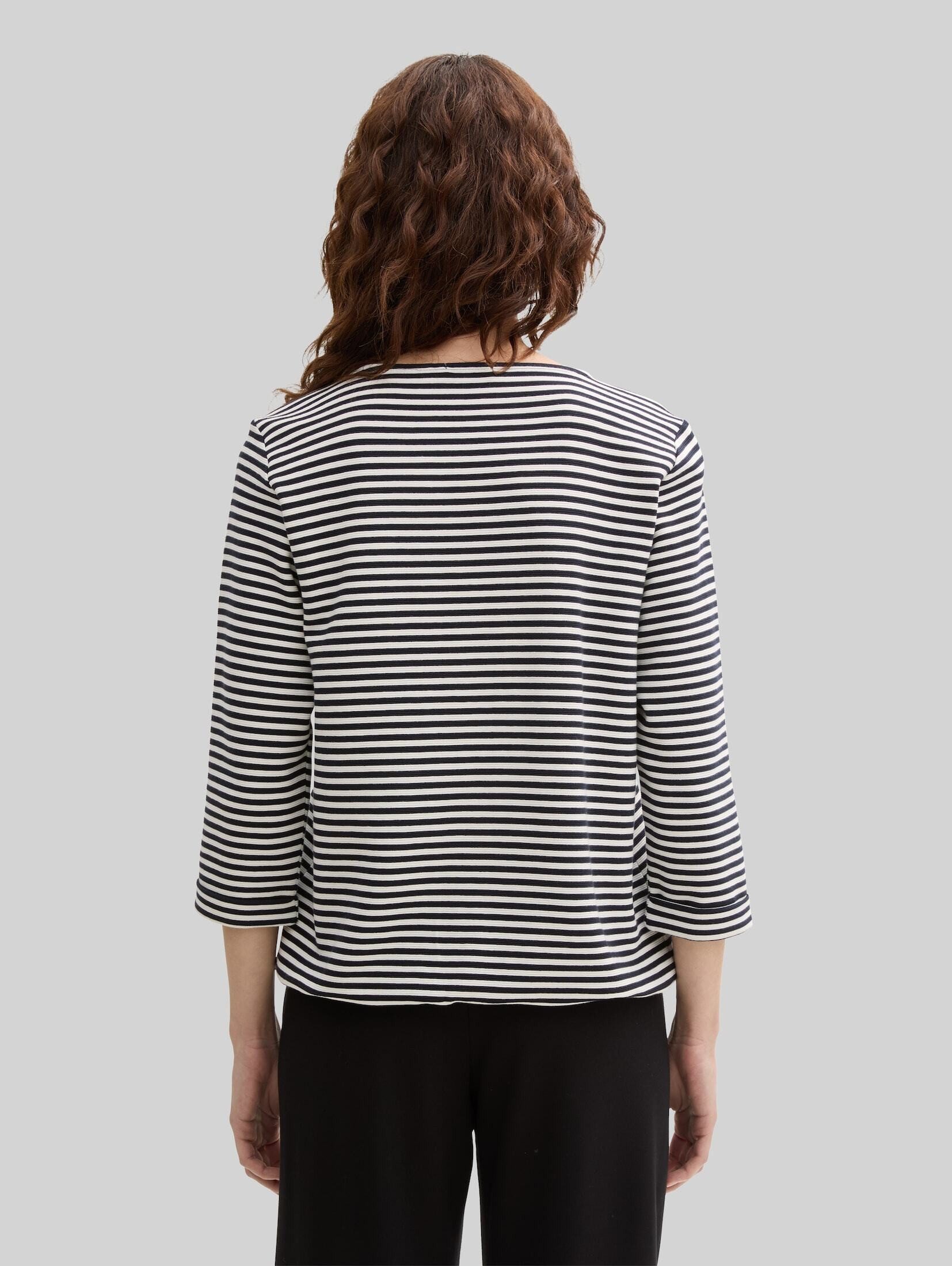 TOM TAILOR 3/4-Arm-Shirt T-Shirt (im Einserpack) Langarmshirt mit Knopf-Details