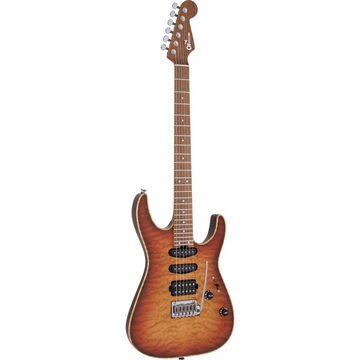 Charvel E-Gitarre, USA Select DK24 HSS 2PT CM QM Autumn Glow - Custom E-Gitarre