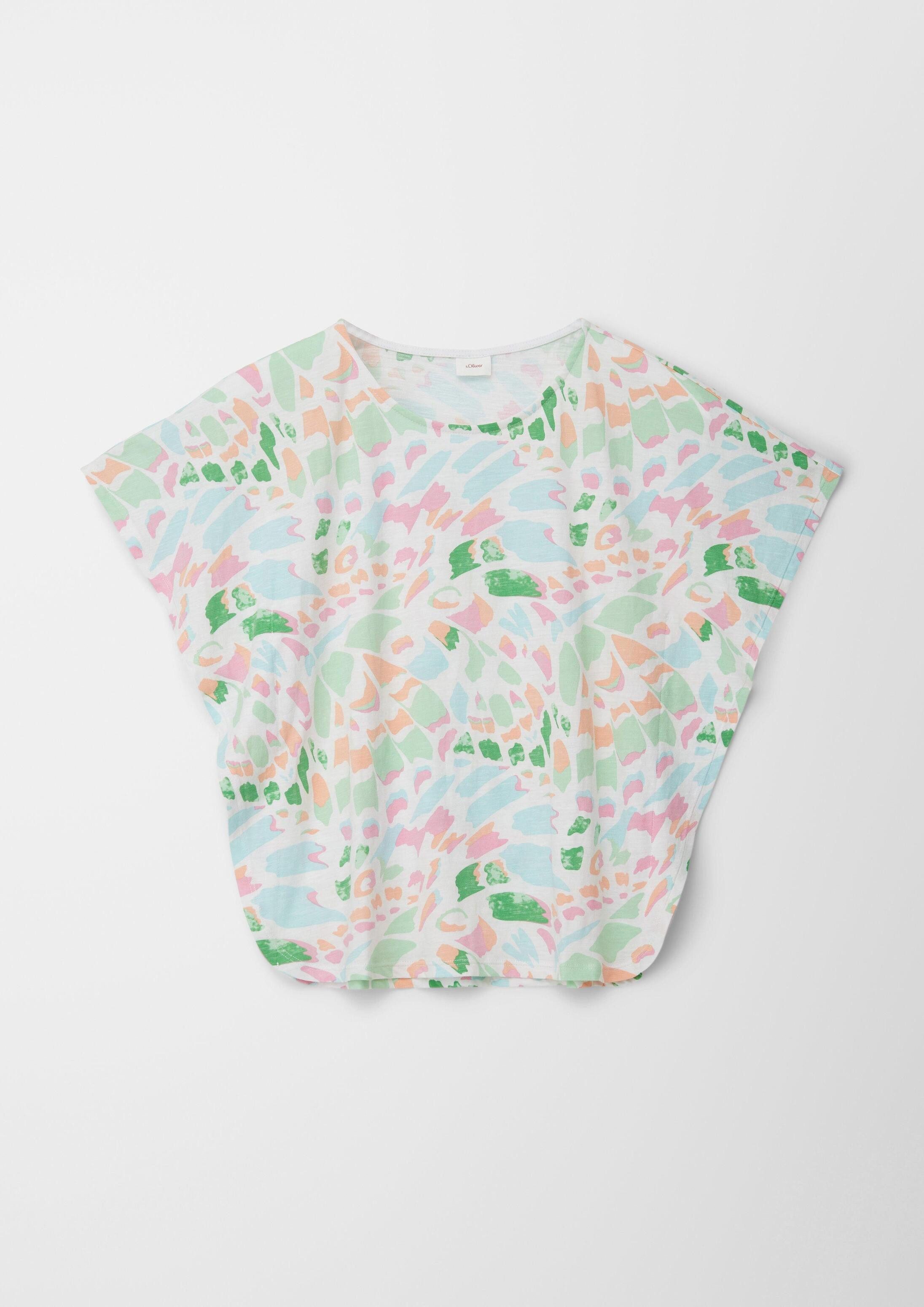 s.Oliver Kurzarmshirt T-Shirt T-Shirt mit Fledermausärmel