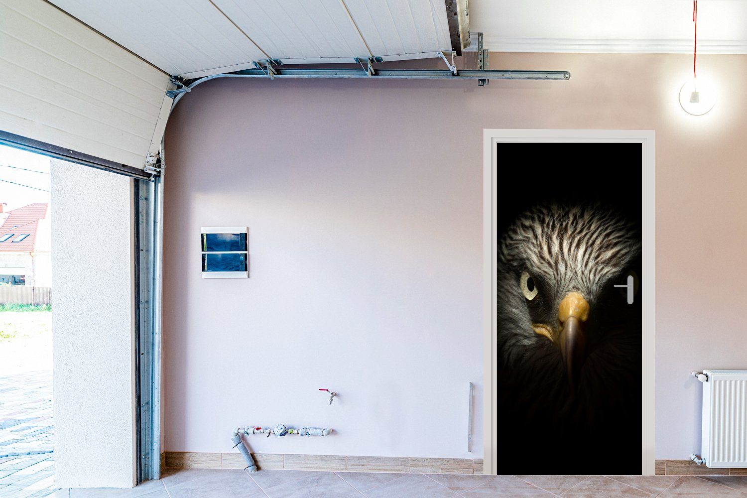 Türtapete Fototapete (1 - Vogel Schnabel Türaufkleber, 75x205 Matt, Licht, MuchoWow Auge cm Tür, - bedruckt, - Adler Raubvögel St), - - für