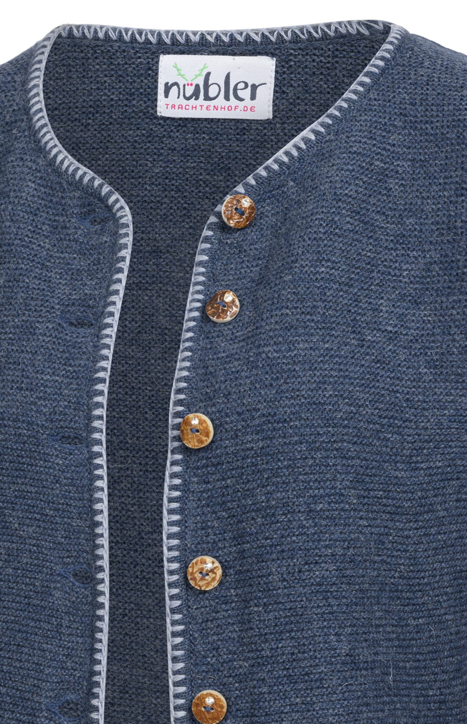 Nübler Trachtenstrickjacke Dirndlstrickjacke Maria in Rauchblau von Nübler (1-tlg)