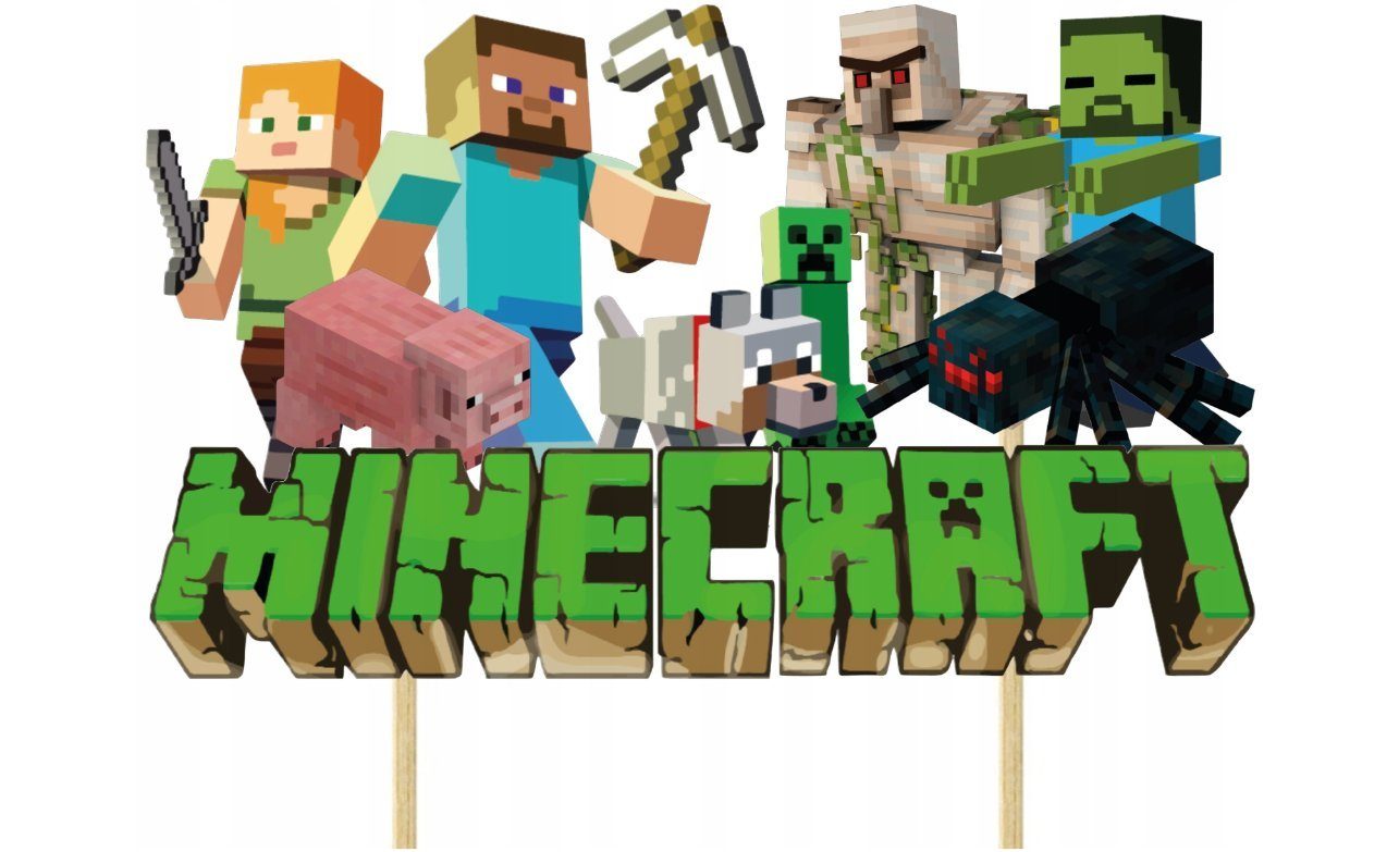 Tortenstecker Minecraft Topper Geburstag Torten Deko Kuchen Junge
