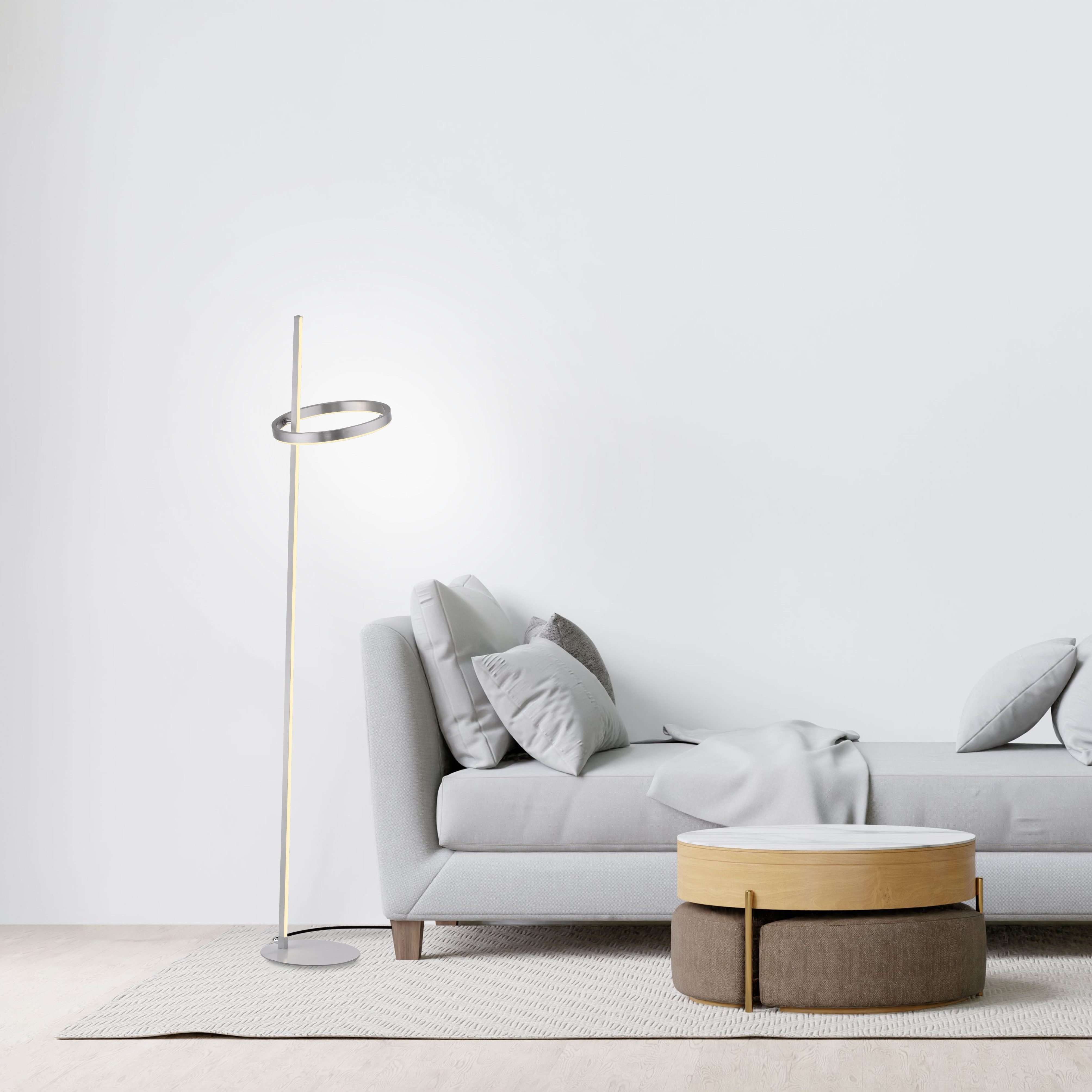 JUST LIGHT LED Stehlampe RITUS, Memory, nach Trennung vom Netz, LED fest integriert, Warmweiß, Touchdimmer, getrennt schaltbar, Memoryfunktion