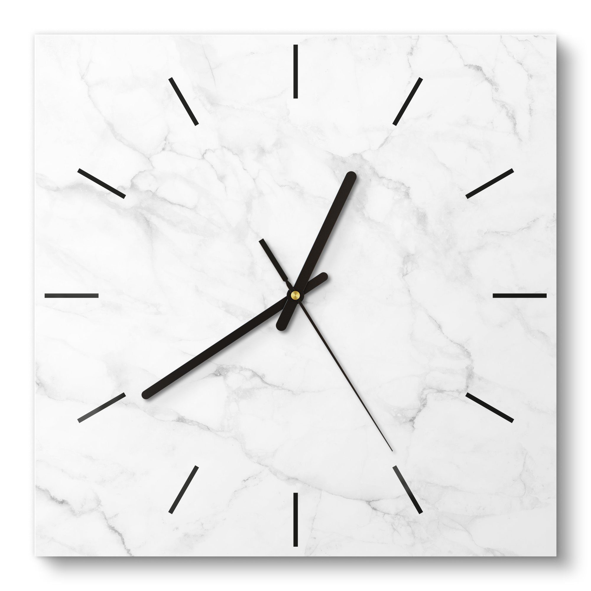 DEQORI Wanduhr 'Marmorplatte im Detail' (Glas Glasuhr modern Wand Uhr Design Küchenuhr)