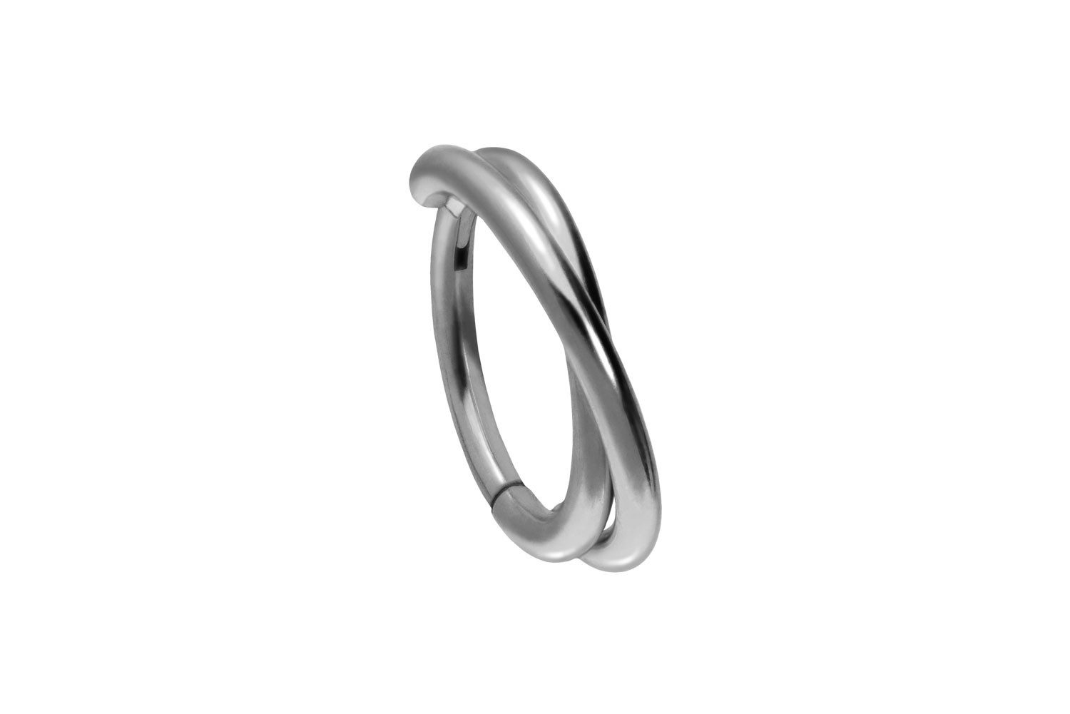 Nasenpiercing Titan Segmentring Clicker 2 RINGE ÜBERKREUZT Ohrpiercing Septum Nase
